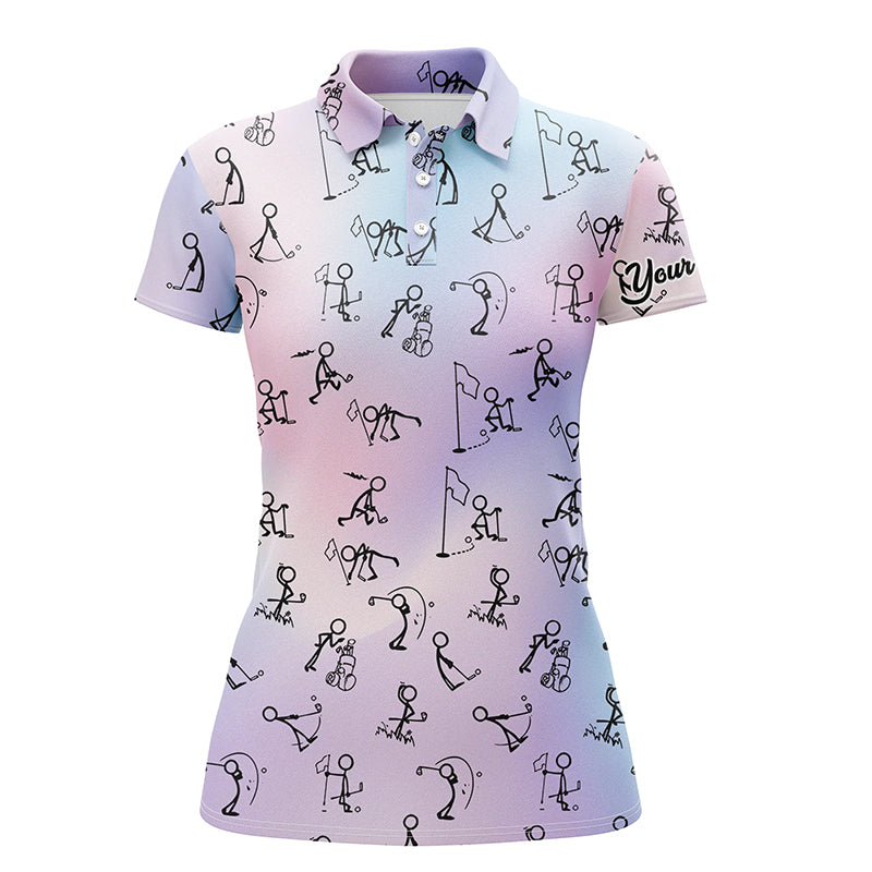 Black Stick figures Playing Golf  Hawaiian Shirt main image 1