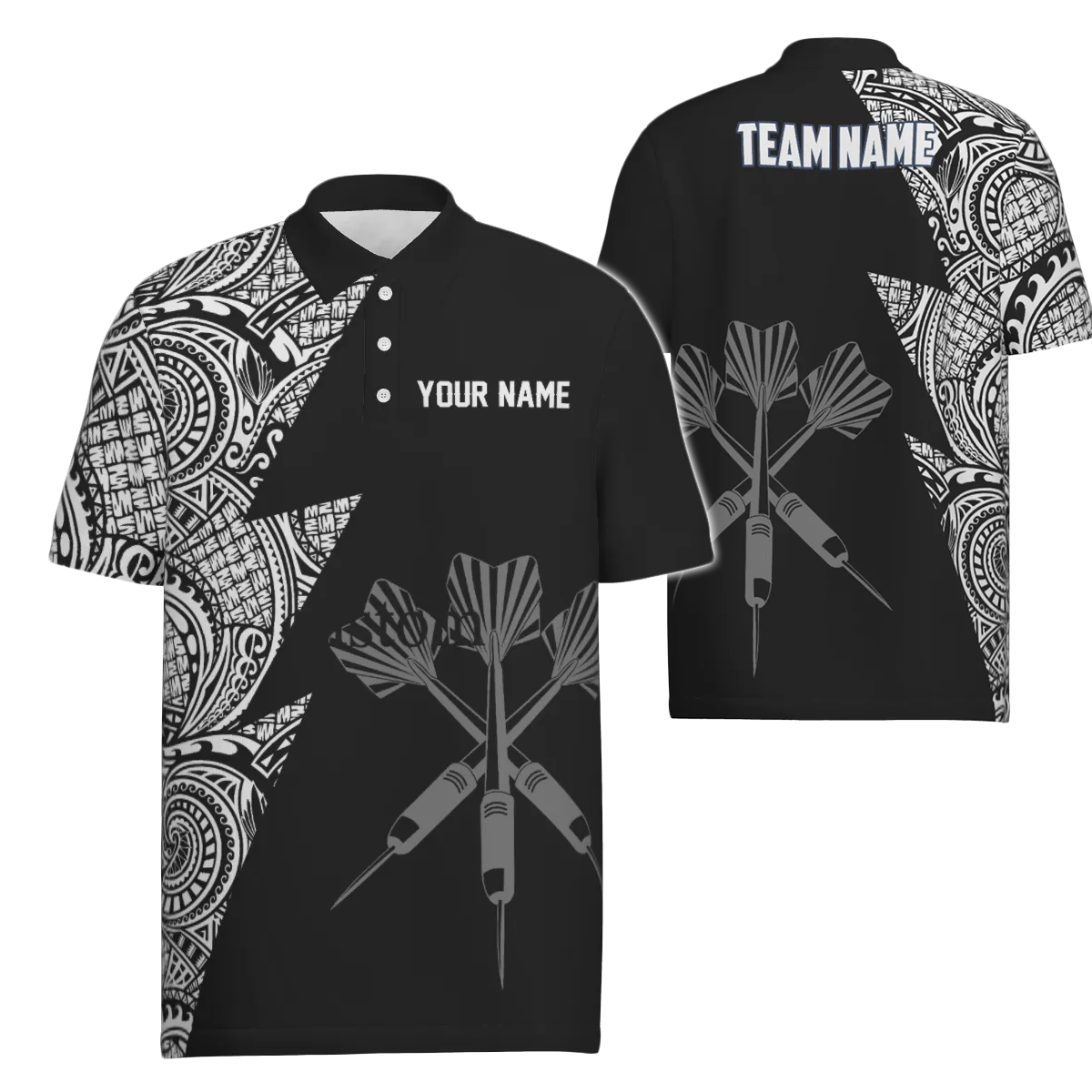Custom Tribal Darts Polo Shirt Mens, Custom Tribal Darts Shirts DE0060 main image 1