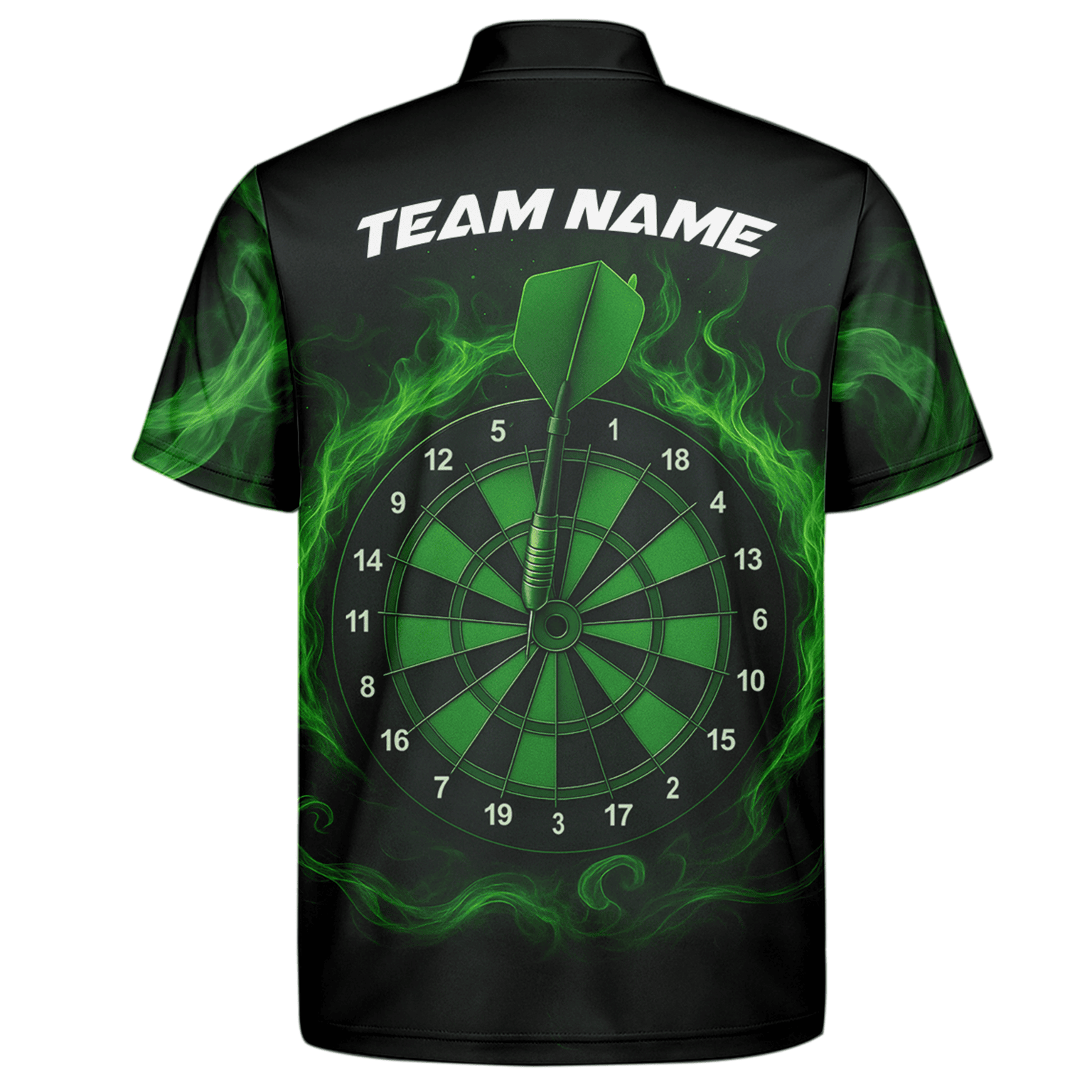 Personalized Green Flame Dart Board Polo Shirt Black Green For Men W9913 additional image 7