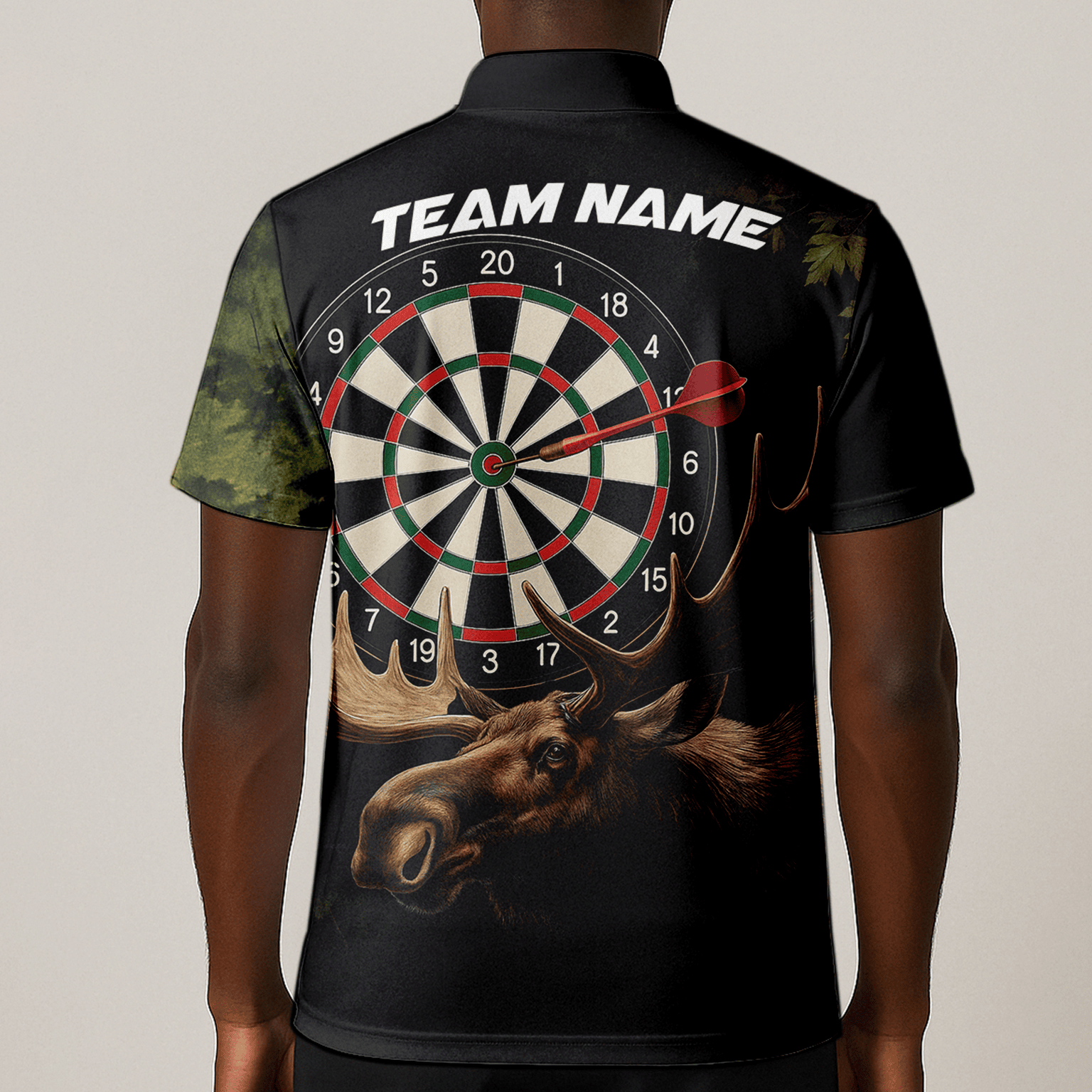 Personalized Moose Hunter Darts Polo Shirt Black Green For Men J8357 additional image 1