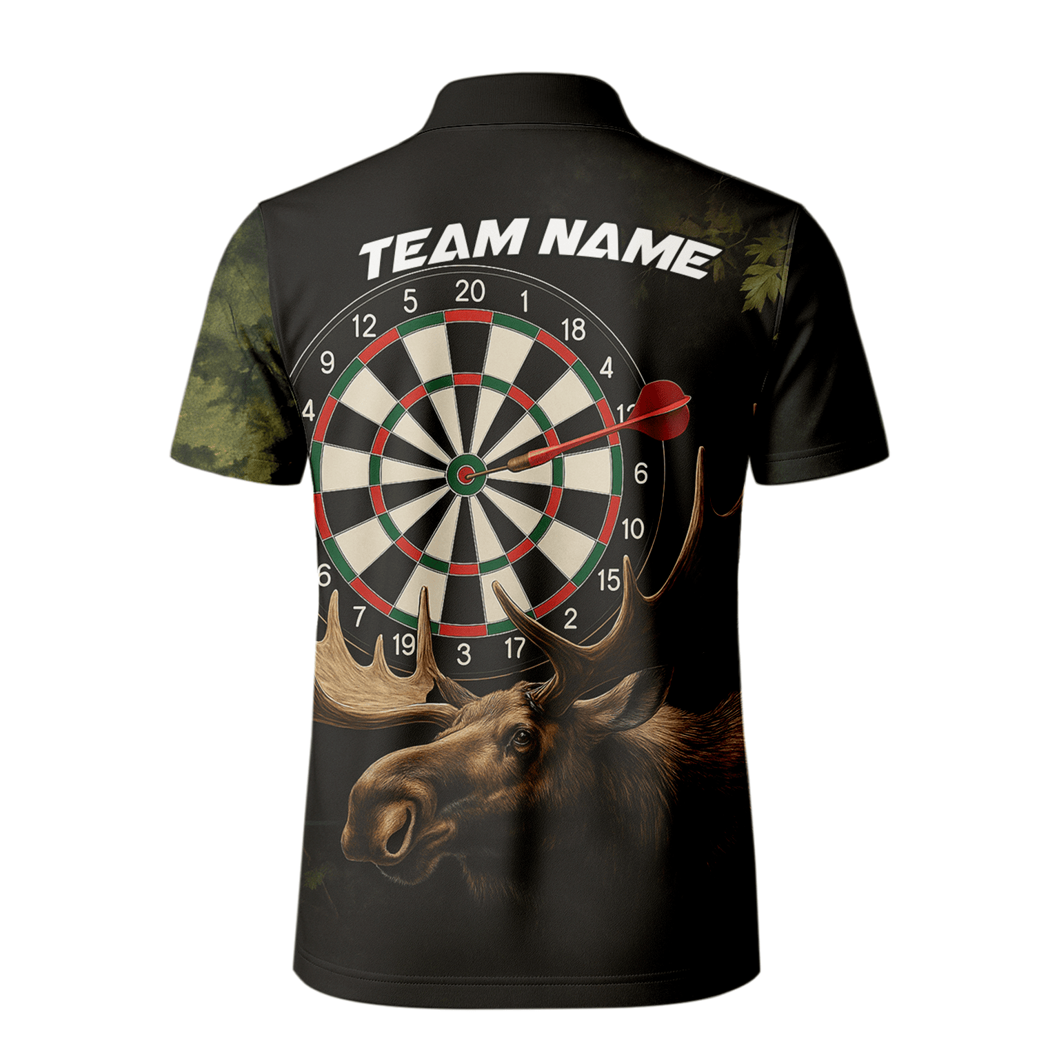 Personalized Moose Hunter Darts Polo Shirt Black Green For Men J8357 additional image 3