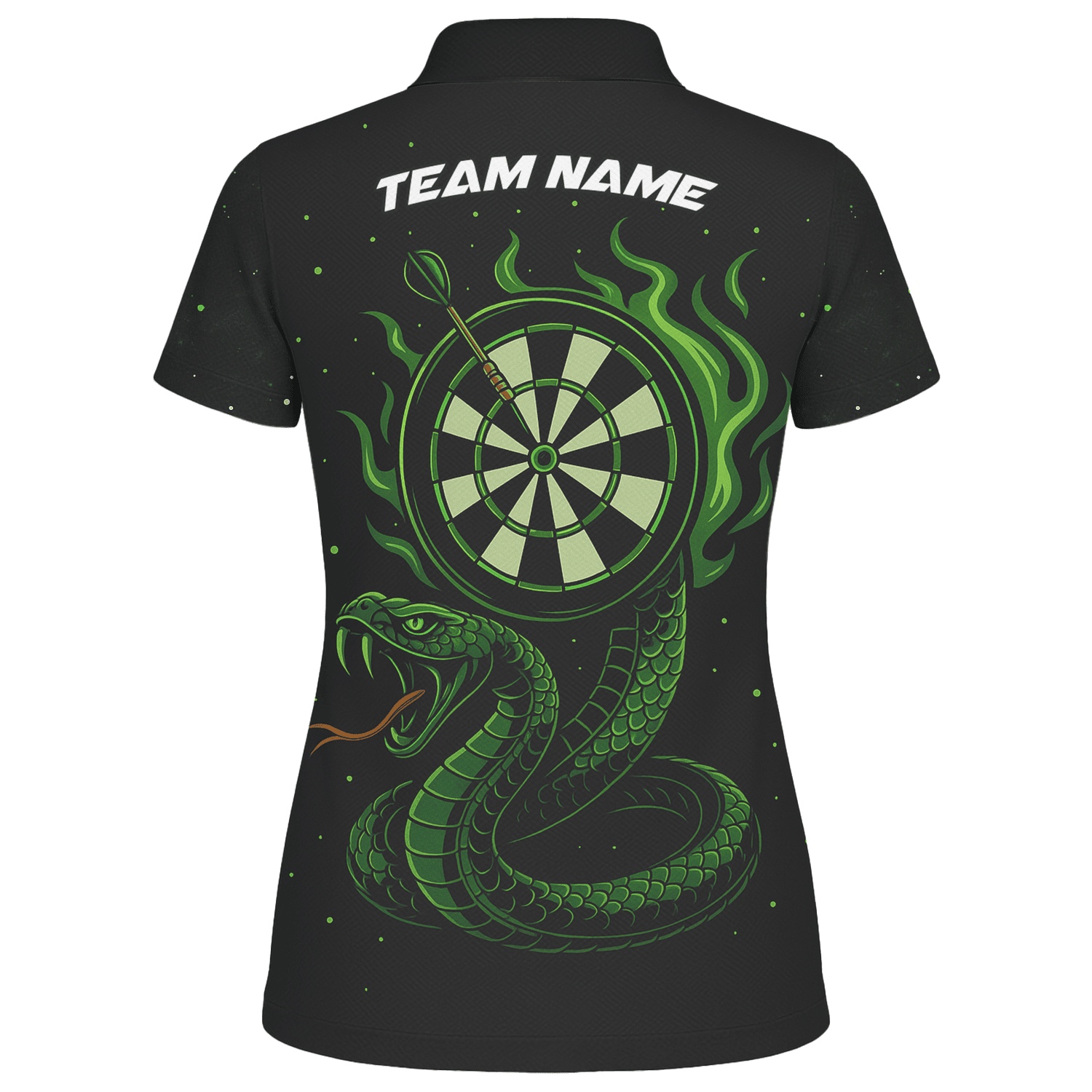 Personalized Green Flame Cobra Dart Polo Shirt Black For Women P6781 additional image 2