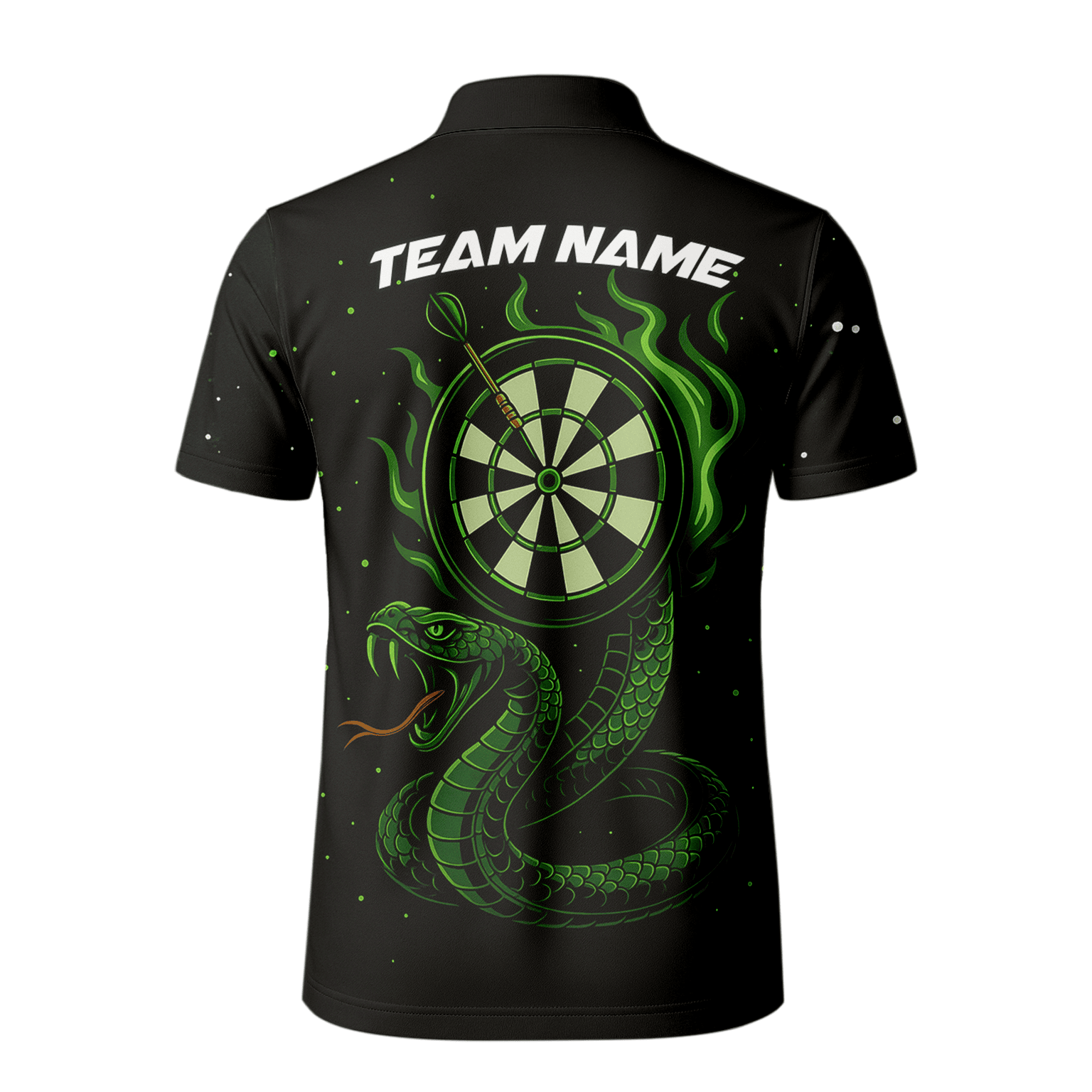 Personalized Green Flame Cobra Dart Polo Shirt Black For Men P6781 additional image 3