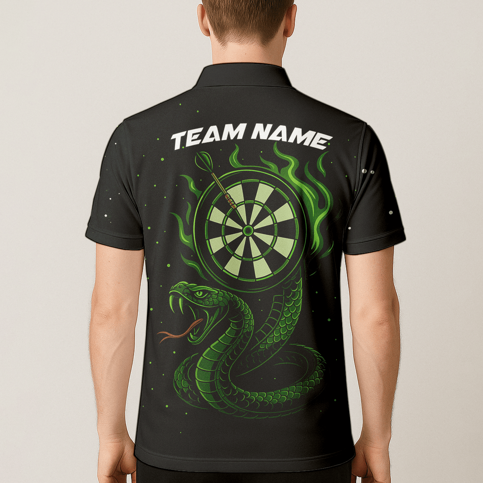 Personalized Green Flame Cobra Dart Polo Shirt Black For Men P6781 additional image 5
