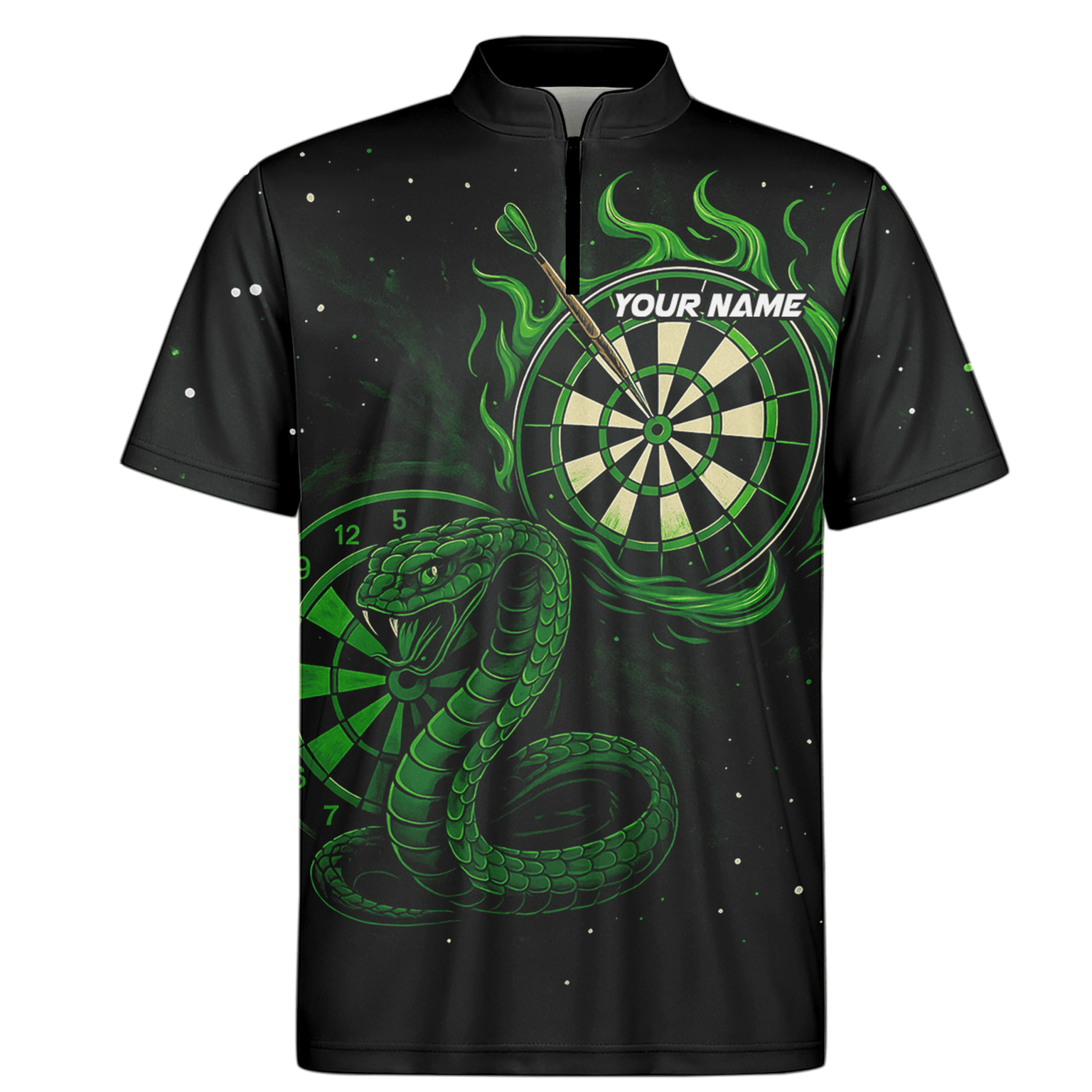 Personalized Green Flame Cobra Dart Polo Shirt Black For Men P6781 additional image 6