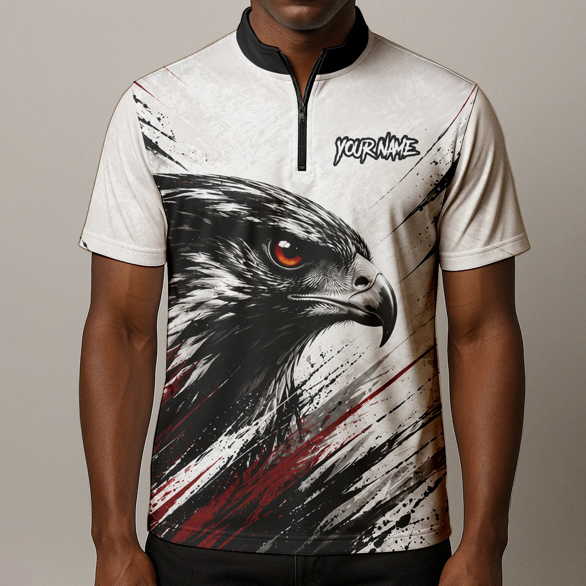 Personalised White Black Red Eagle Darts Shirt For Men Z577
