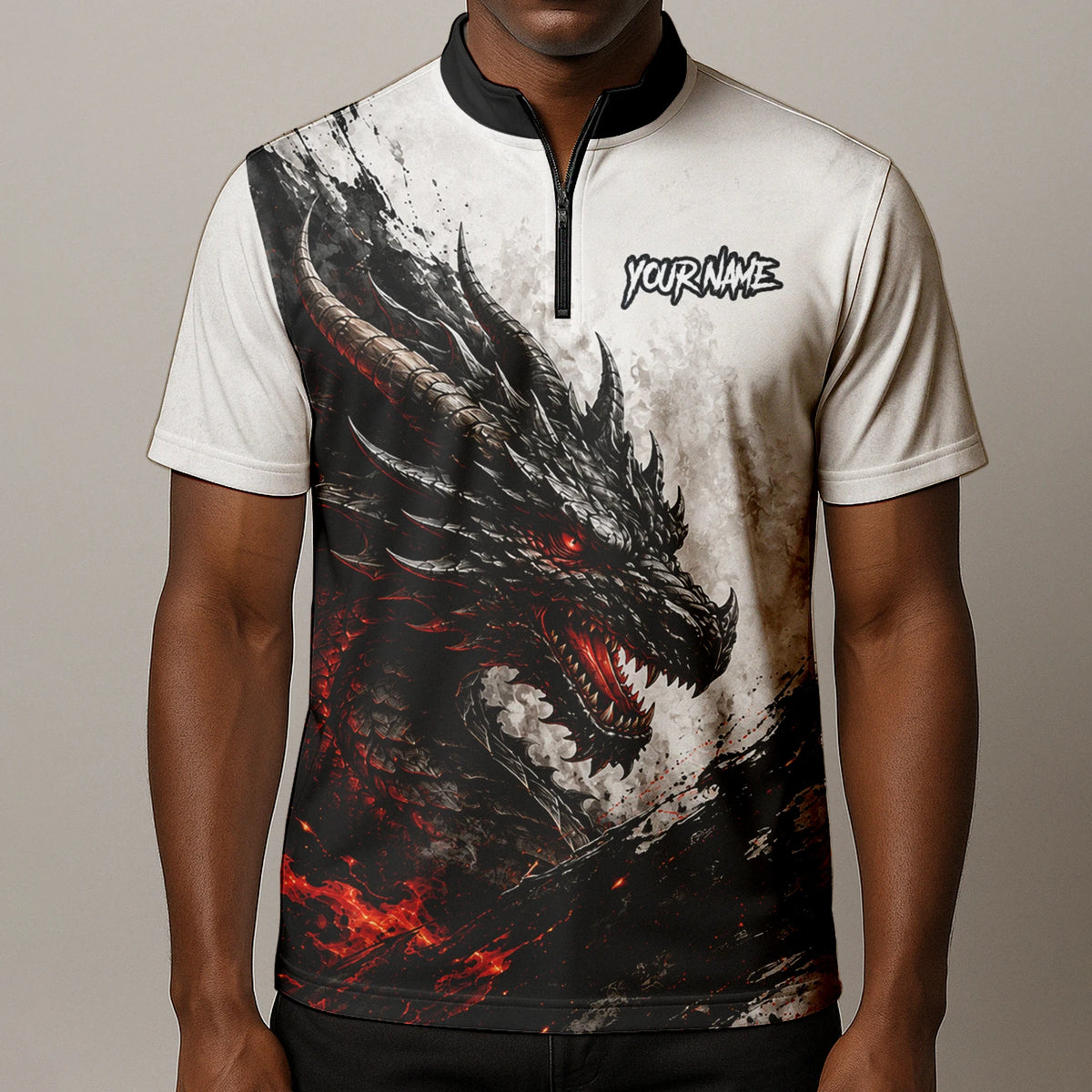 Personalised White Black Red Dragon Darts Shirt For Men Z061