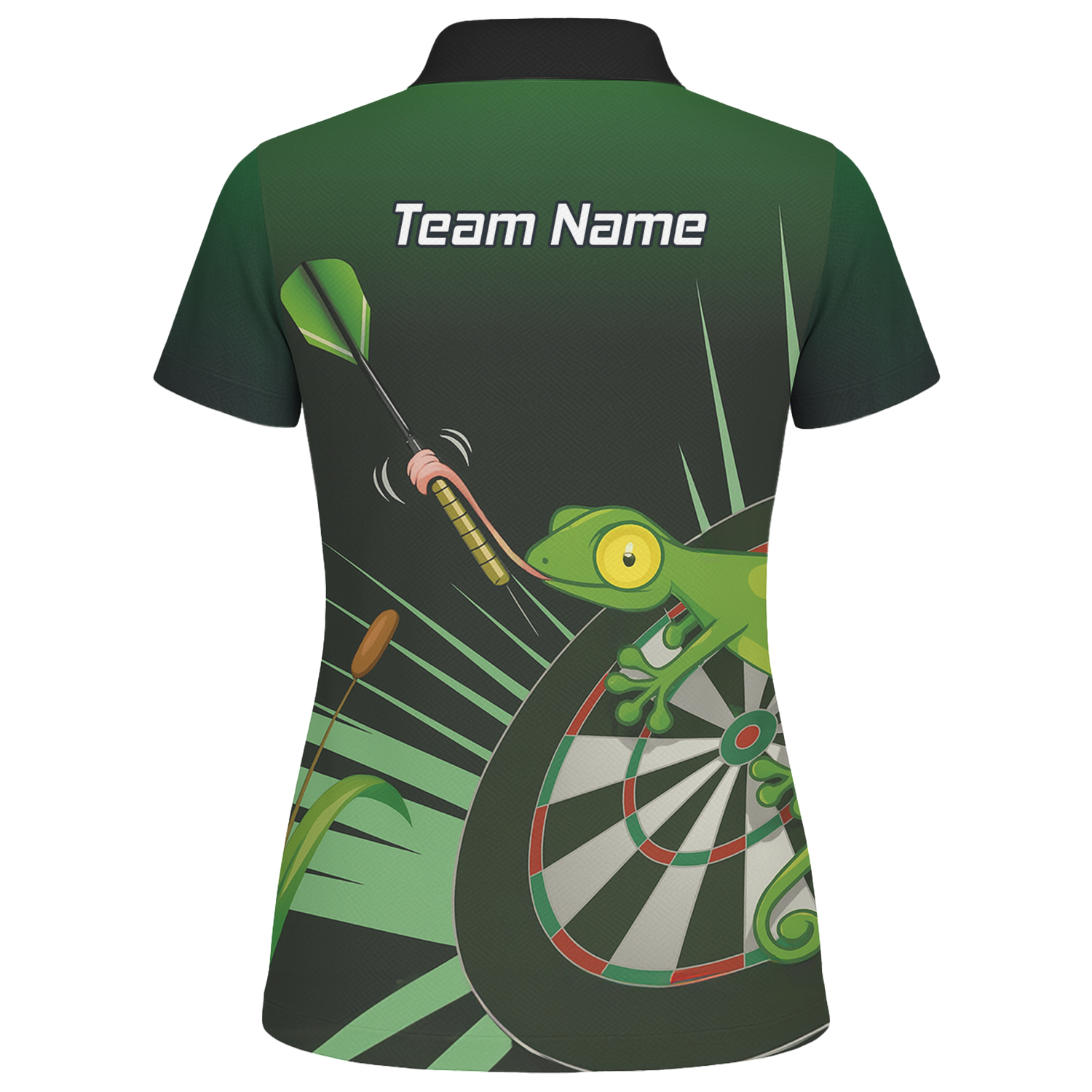 Personalised Gecko Darts Polo Shirt Green Black For Men M5488 additional image 2