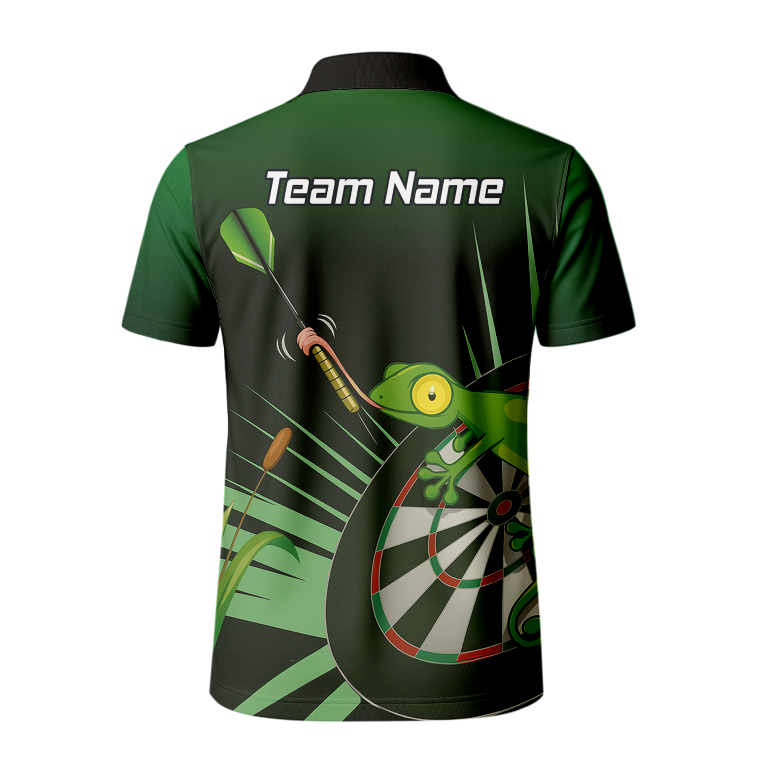 Personalised Gecko Darts Polo Shirt Green Black For Men M5488 additional image 3