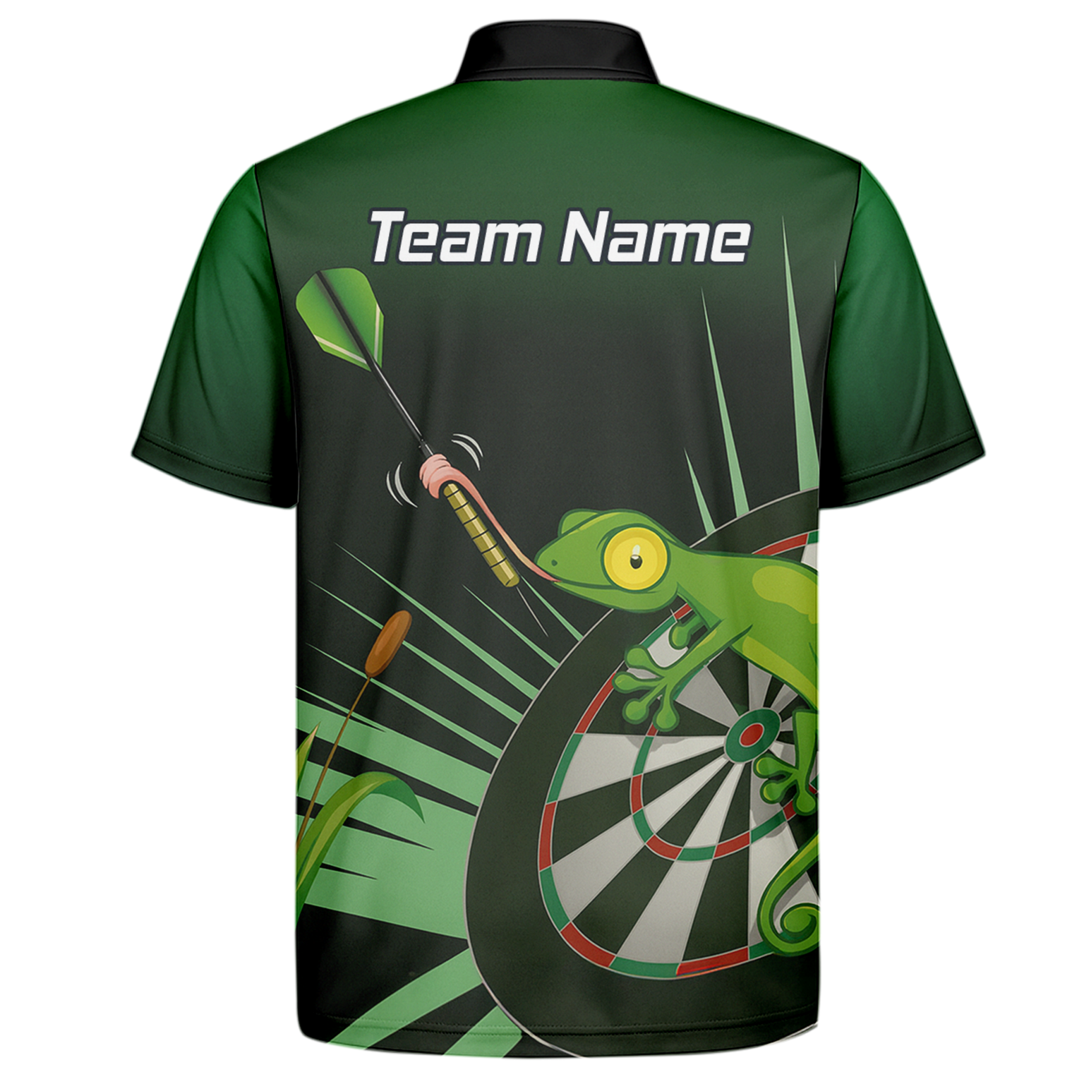 Personalised Gecko Darts Polo Shirt Green Black For Men M5488 additional image 7