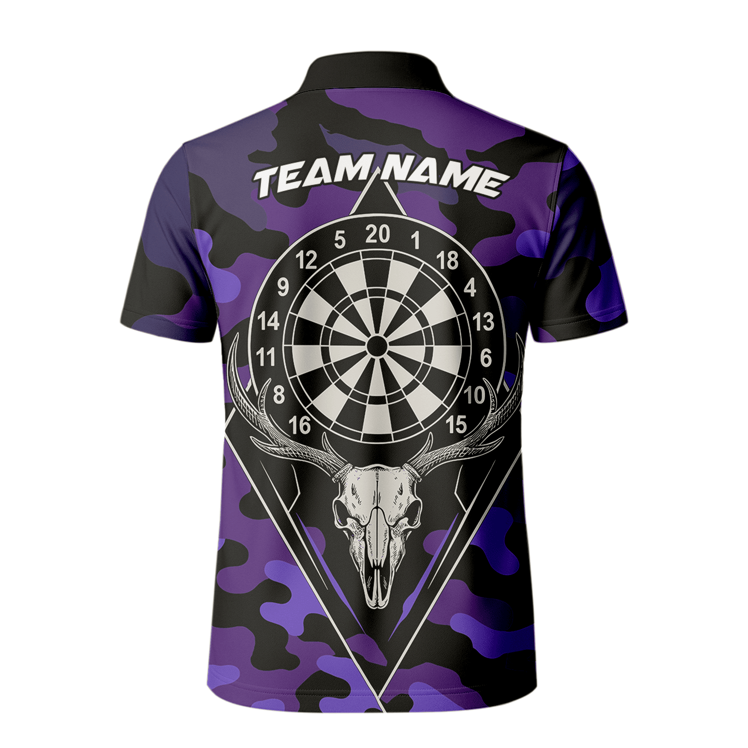 Personalized Purple Black Camo Dart Jersey Skull Dartboard For Men W1705 additional image 3