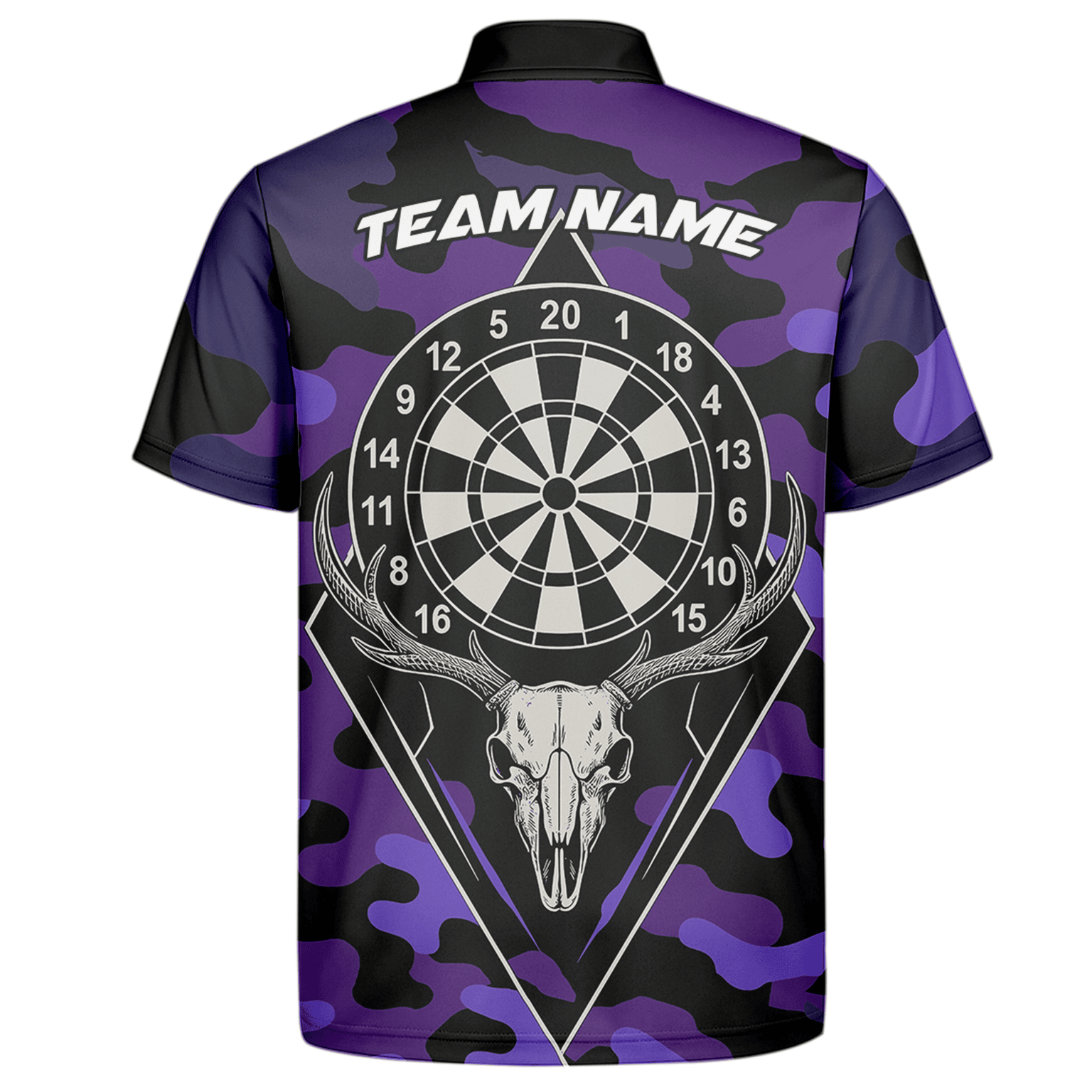 Personalized Purple Black Camo Dart Jersey Skull Dartboard For Men W1705 additional image 7
