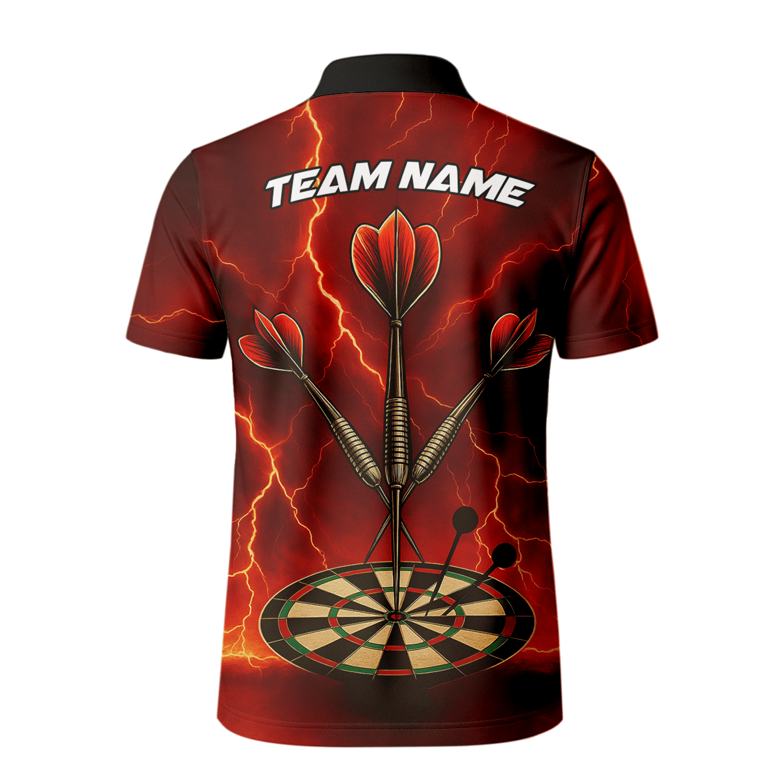 Personalized Lightning Darts Jersey Red Black Polo Shirt for Men S9300 additional image 3