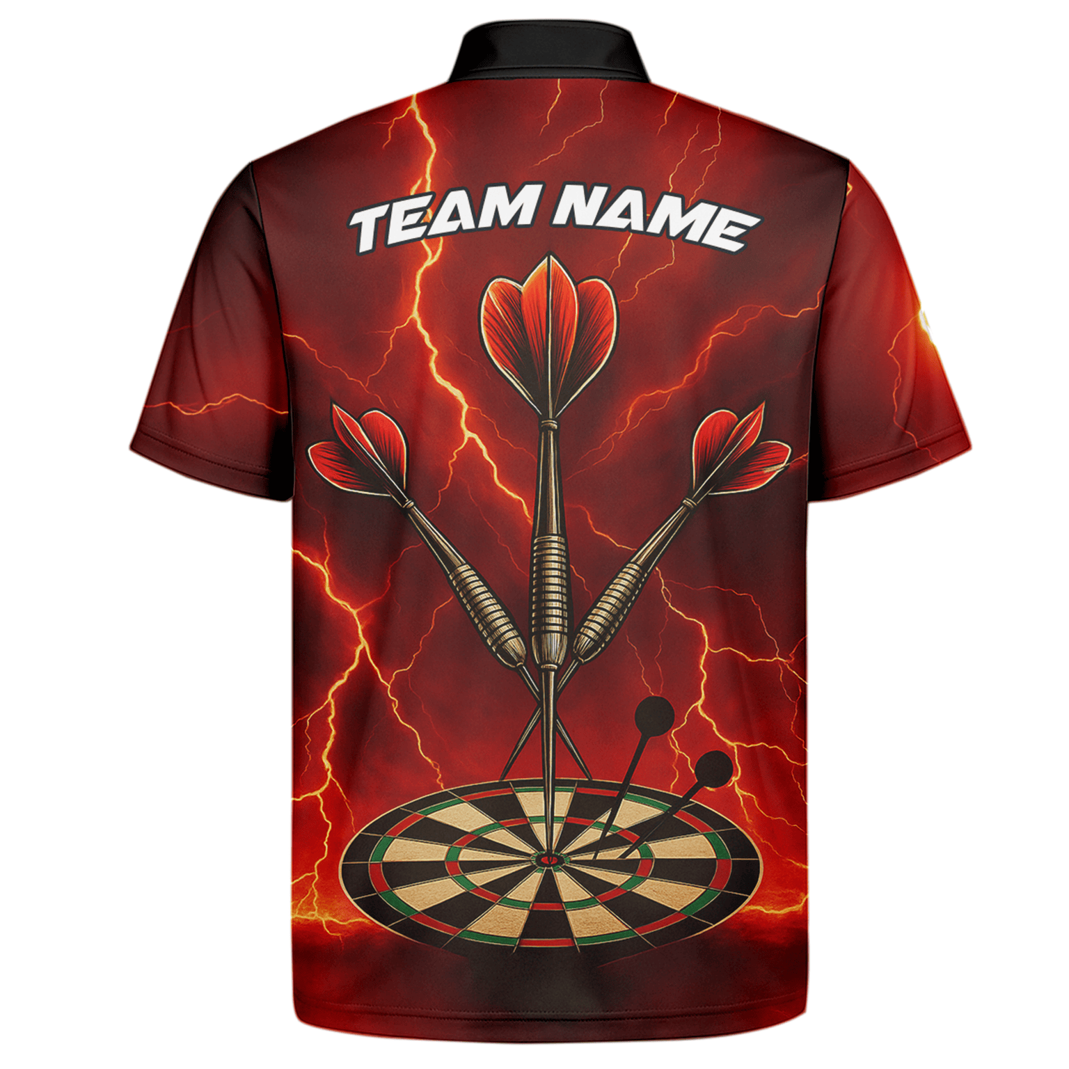 Personalized Lightning Darts Jersey Red Black Polo Shirt for Men S9300 additional image 7