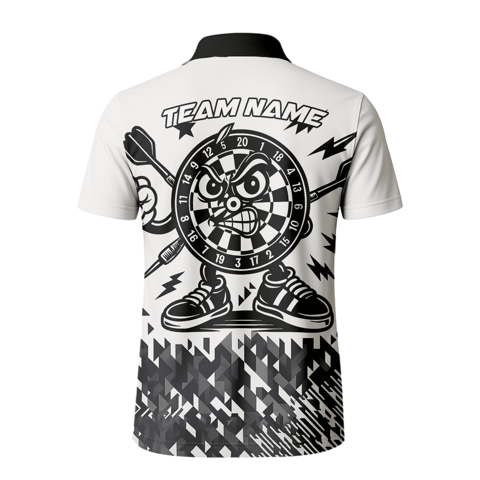 Personalized Angry Dartboard Mascot Dart Polo Shirt White Black For Men G3683 additional image 3