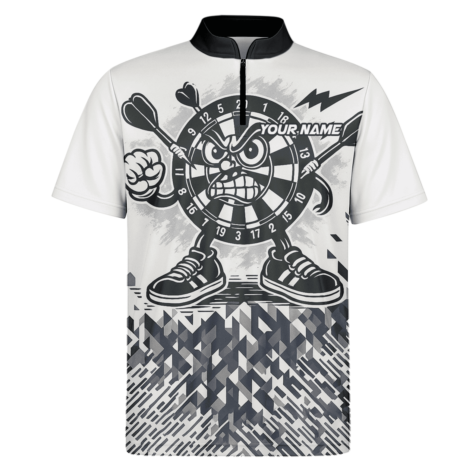 Personalized Angry Dartboard Mascot Dart Polo Shirt White Black For Men G3683 additional image 6