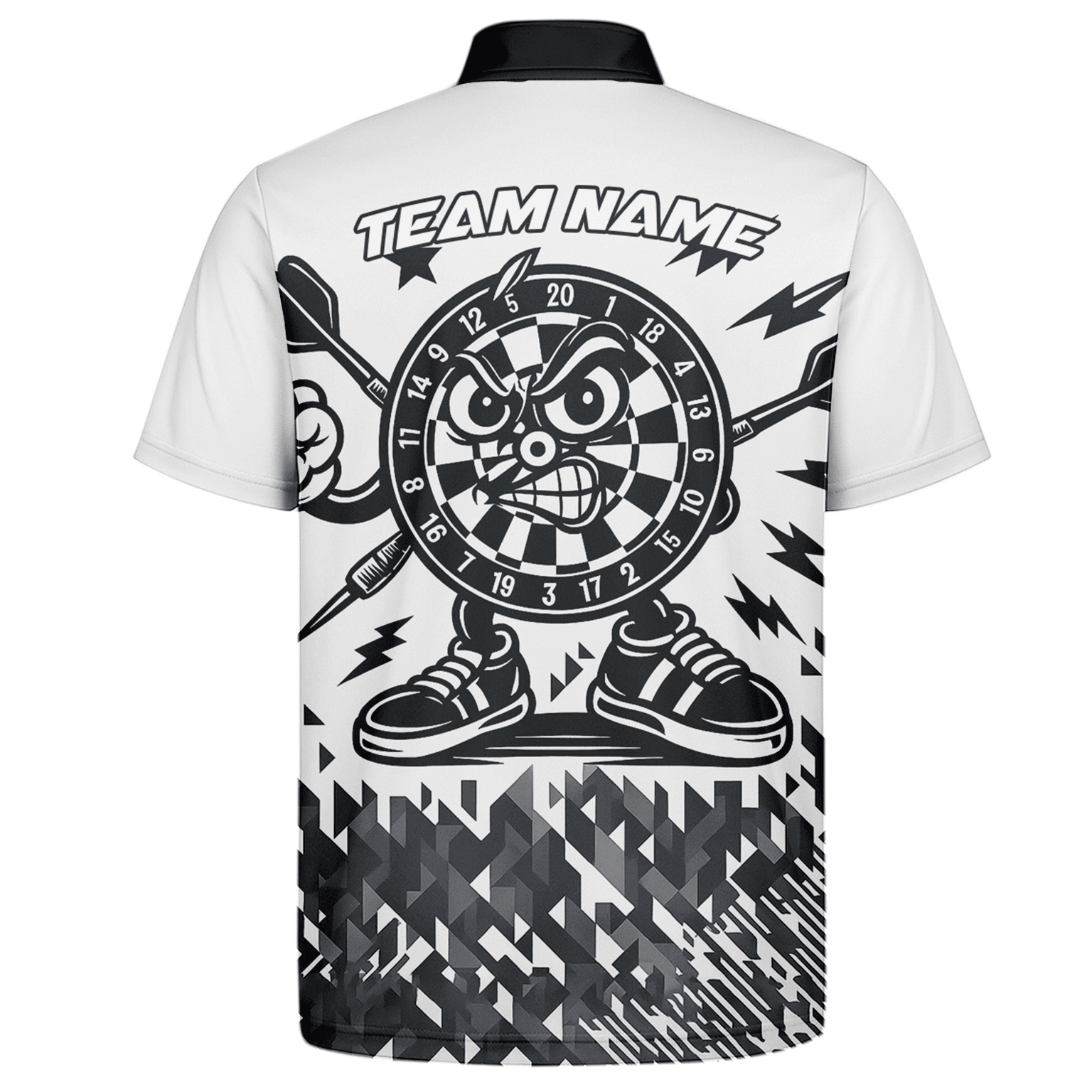 Personalized Angry Dartboard Mascot Dart Polo Shirt White Black For Men G3683 additional image 7