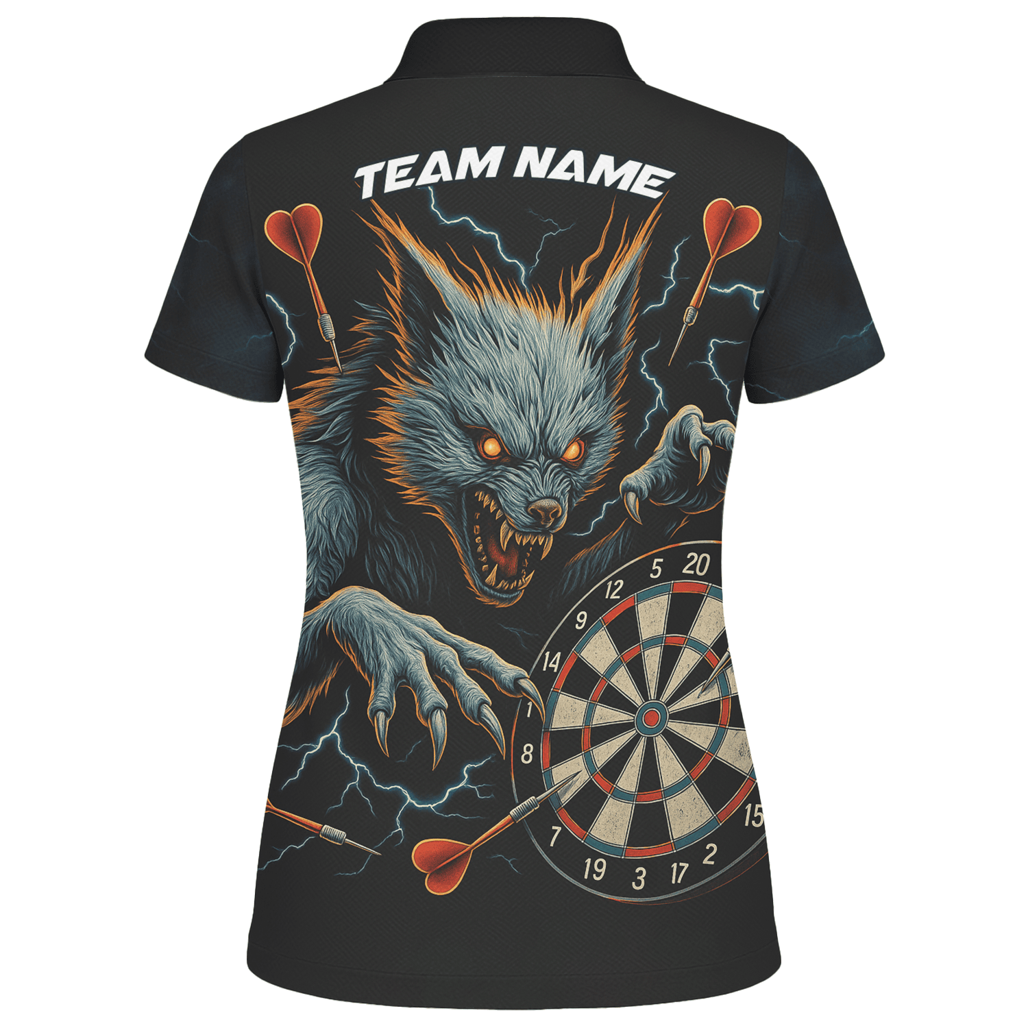 Personalized Werewolf Storm Darts Polo Shirt Black For Women T7670 additional image 2