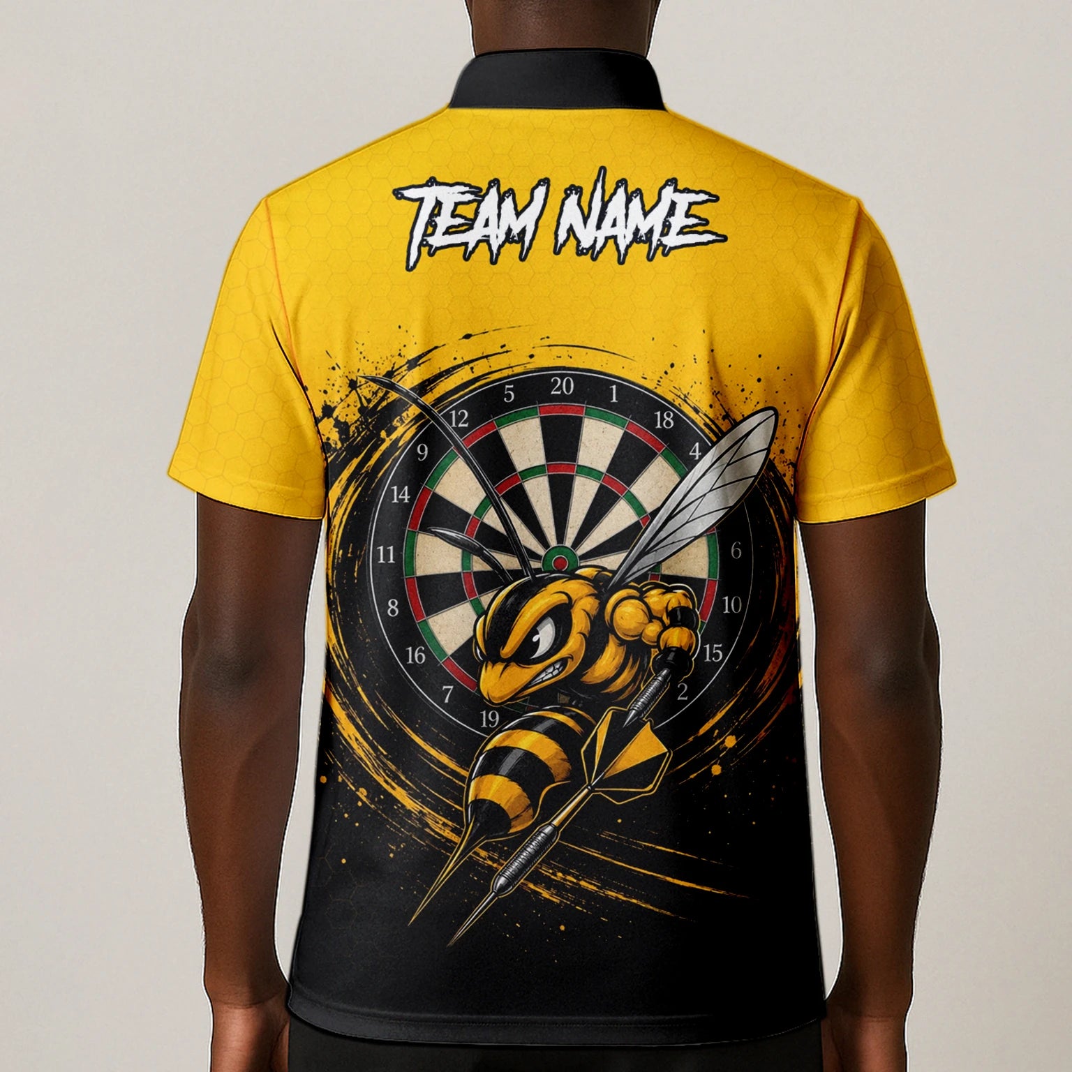 Personalised Yellow & Black Wasp Darts Shirt For Men F032