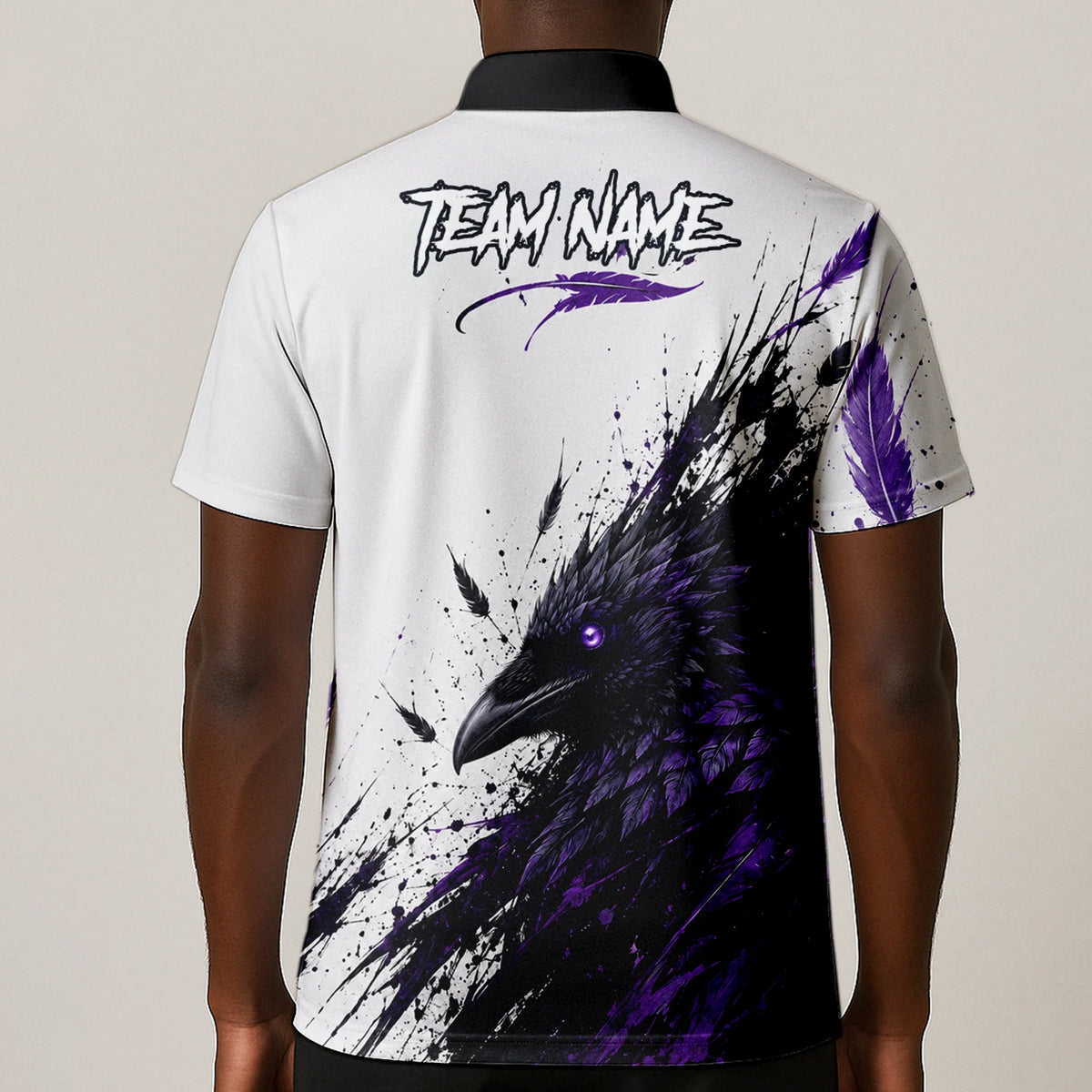 Personalised White Black Purple Raven Darts Shirt For Men Z888