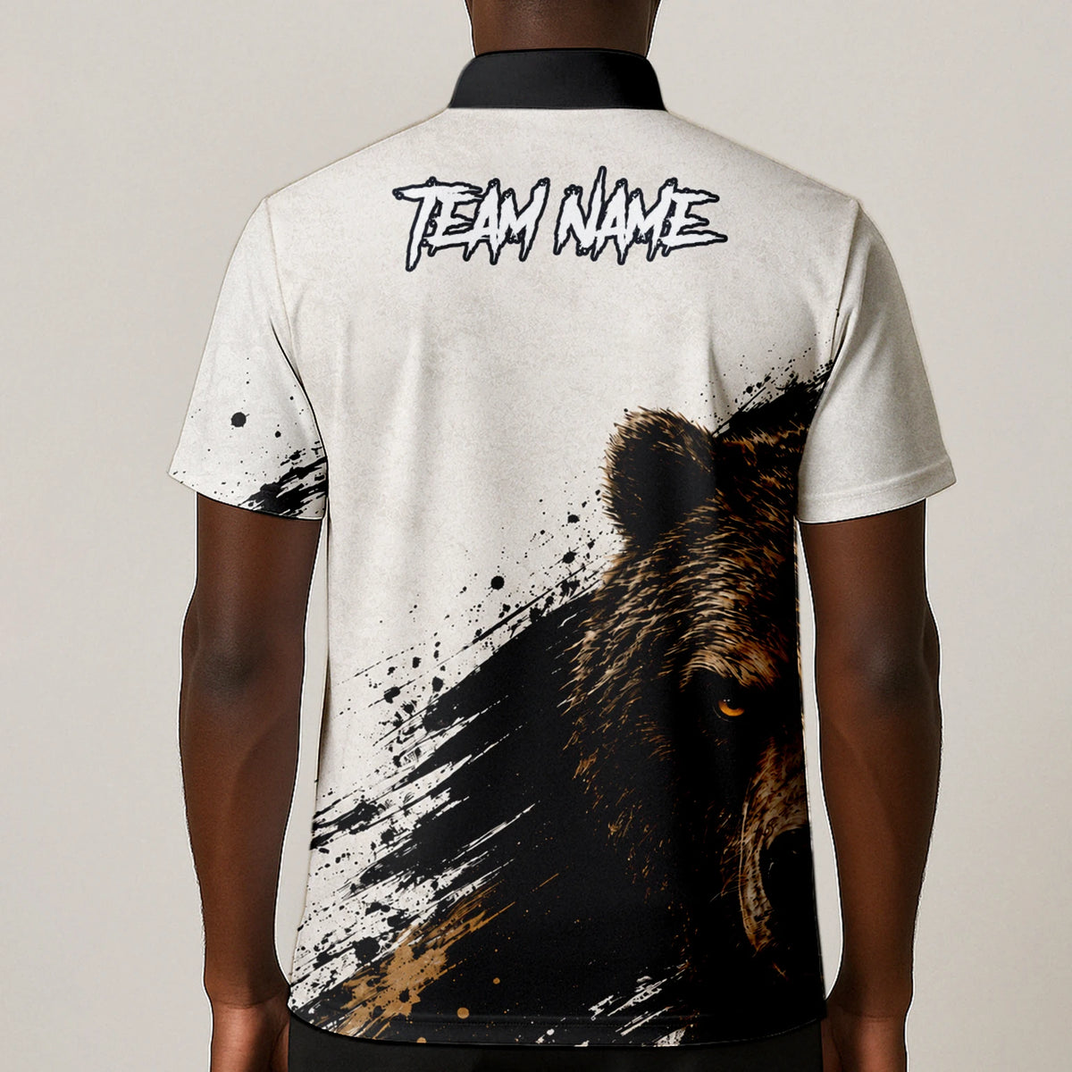 Personalised White Black Brown Bear Darts Shirt For Men F926