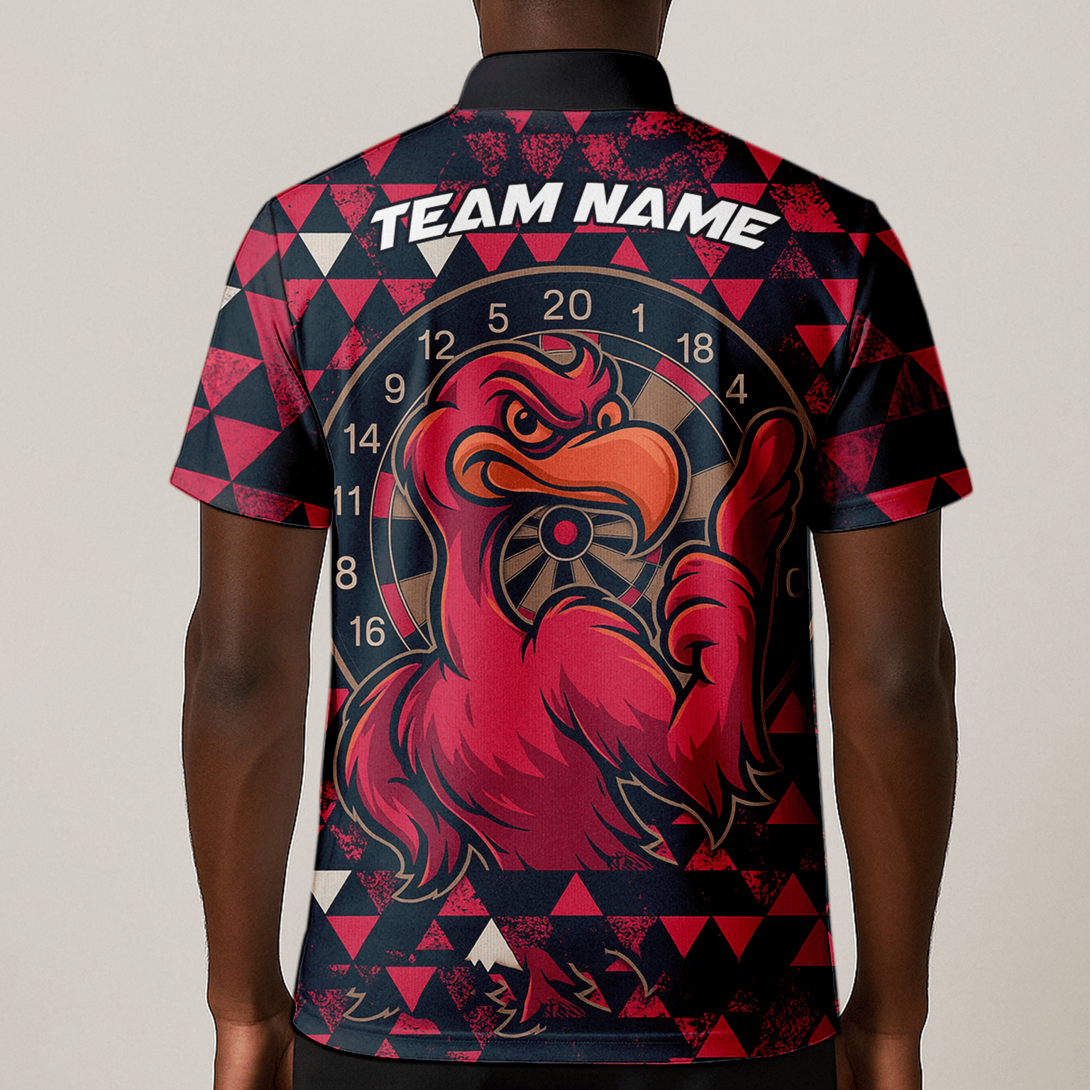 Personalized Red Eagle Dart Polo Shirt Black For Men C2269 additional image 1