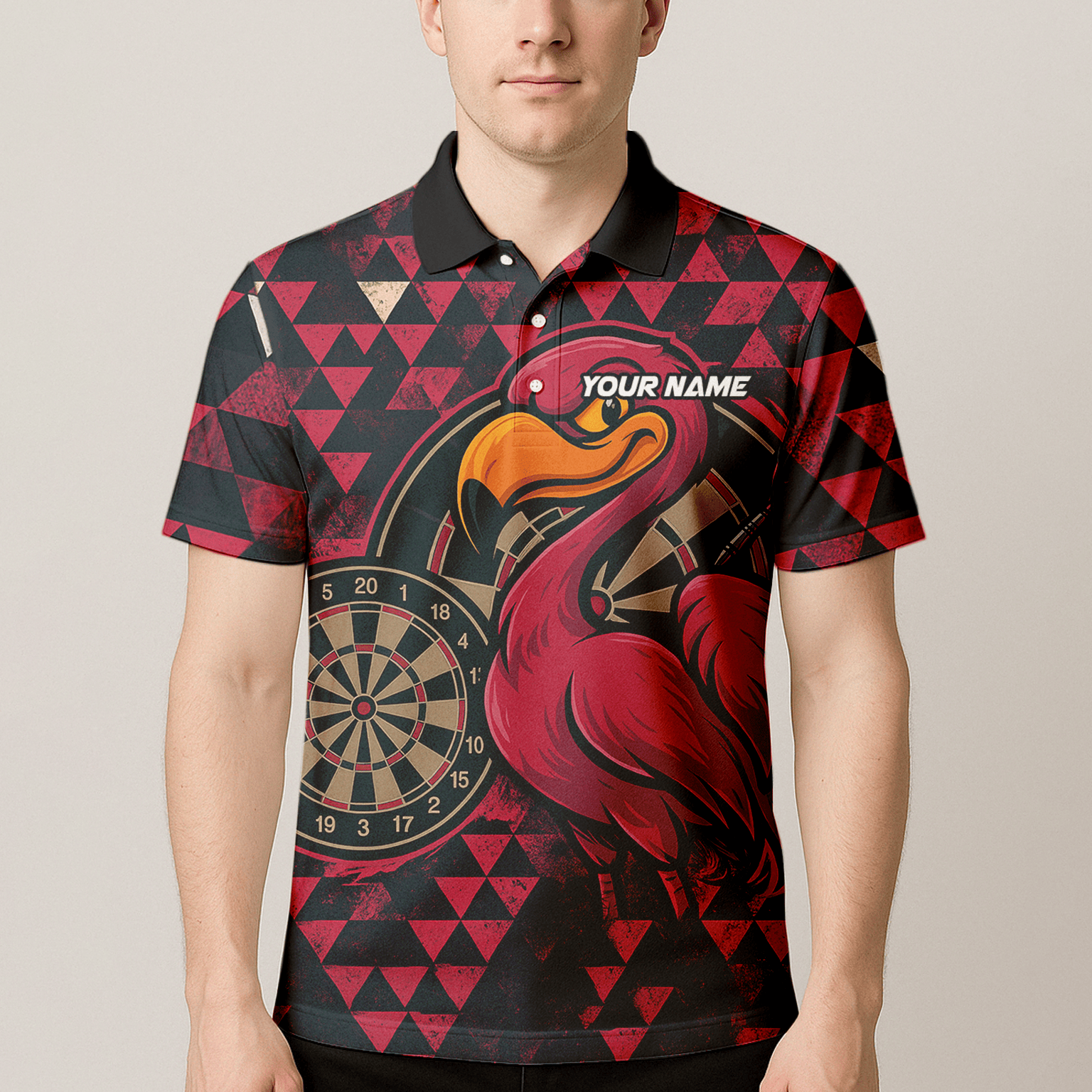 Personalized Red Eagle Dart Polo Shirt Black For Men C2269 additional image 4