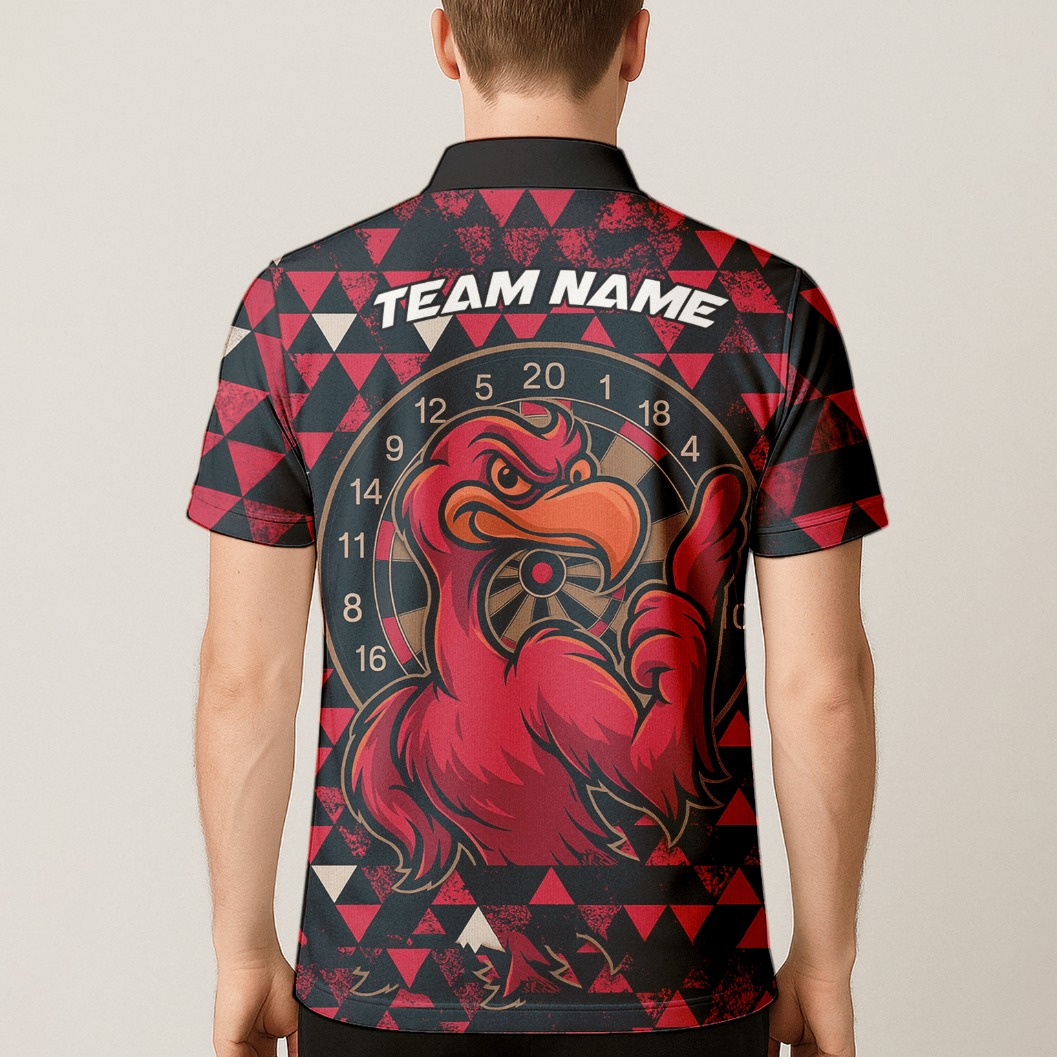 Personalized Red Eagle Dart Polo Shirt Black For Men C2269 additional image 5