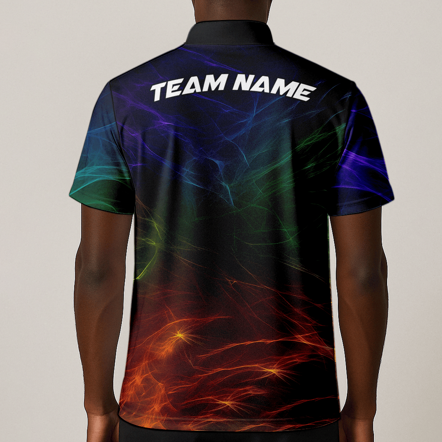 Personalized Rainbow Fire Dart Polo Shirt Black For Men F1678 additional image 1