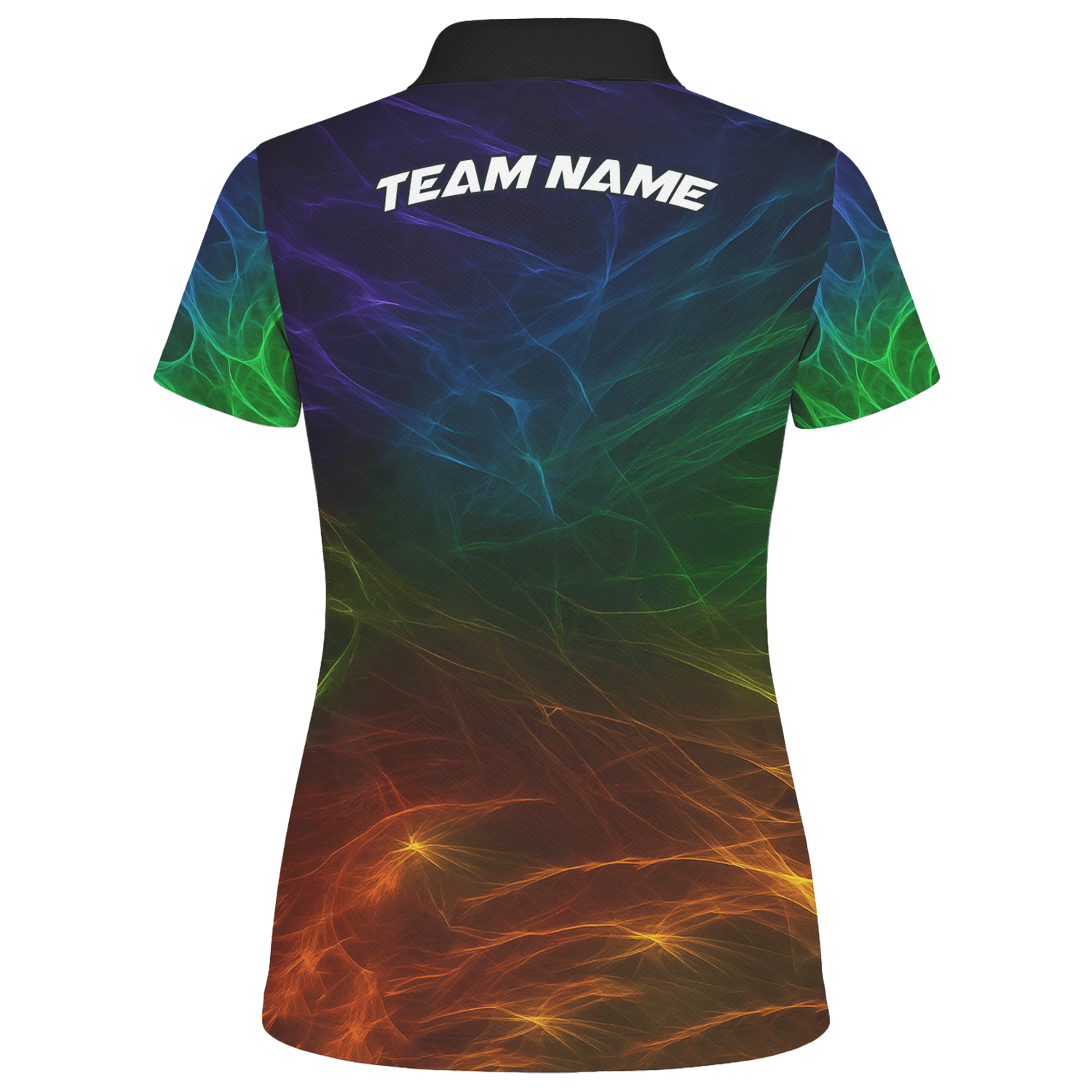Personalized Rainbow Fire Dart Polo Shirt Black For Women F1678 additional image 2