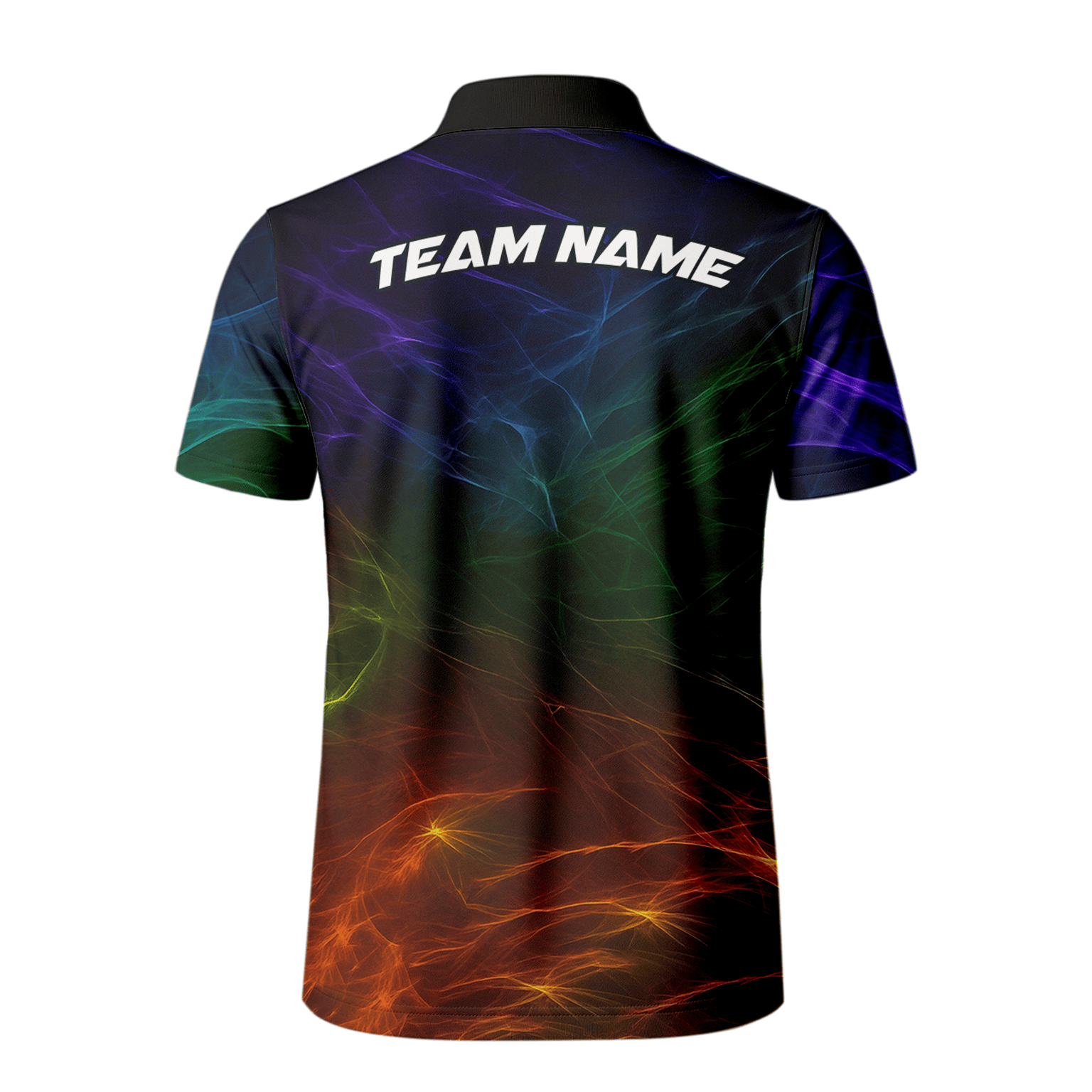 Personalized Rainbow Fire Dart Polo Shirt Black For Men F1678 additional image 3