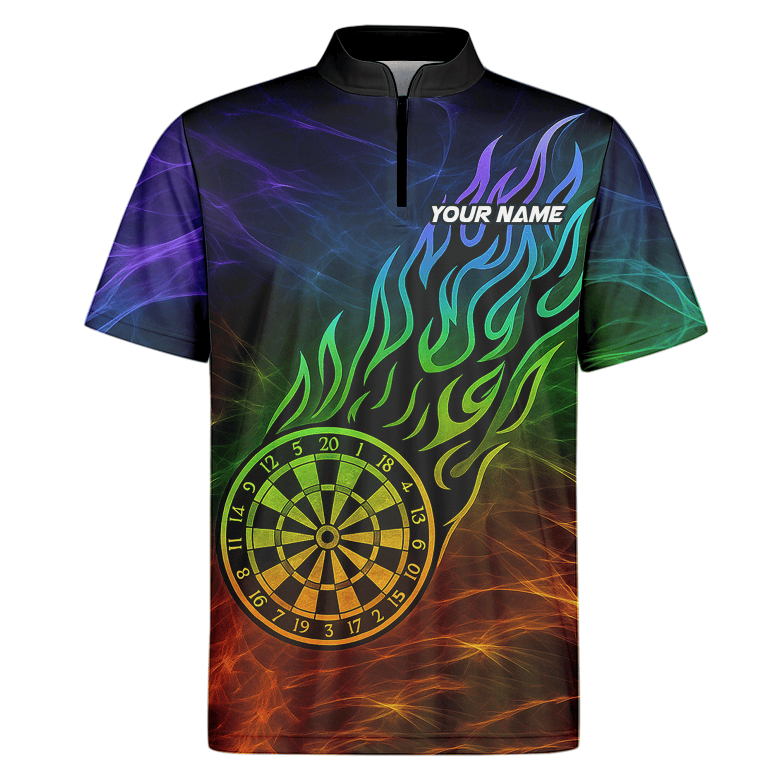 Personalized Rainbow Fire Dart Polo Shirt Black For Men F1678 additional image 6