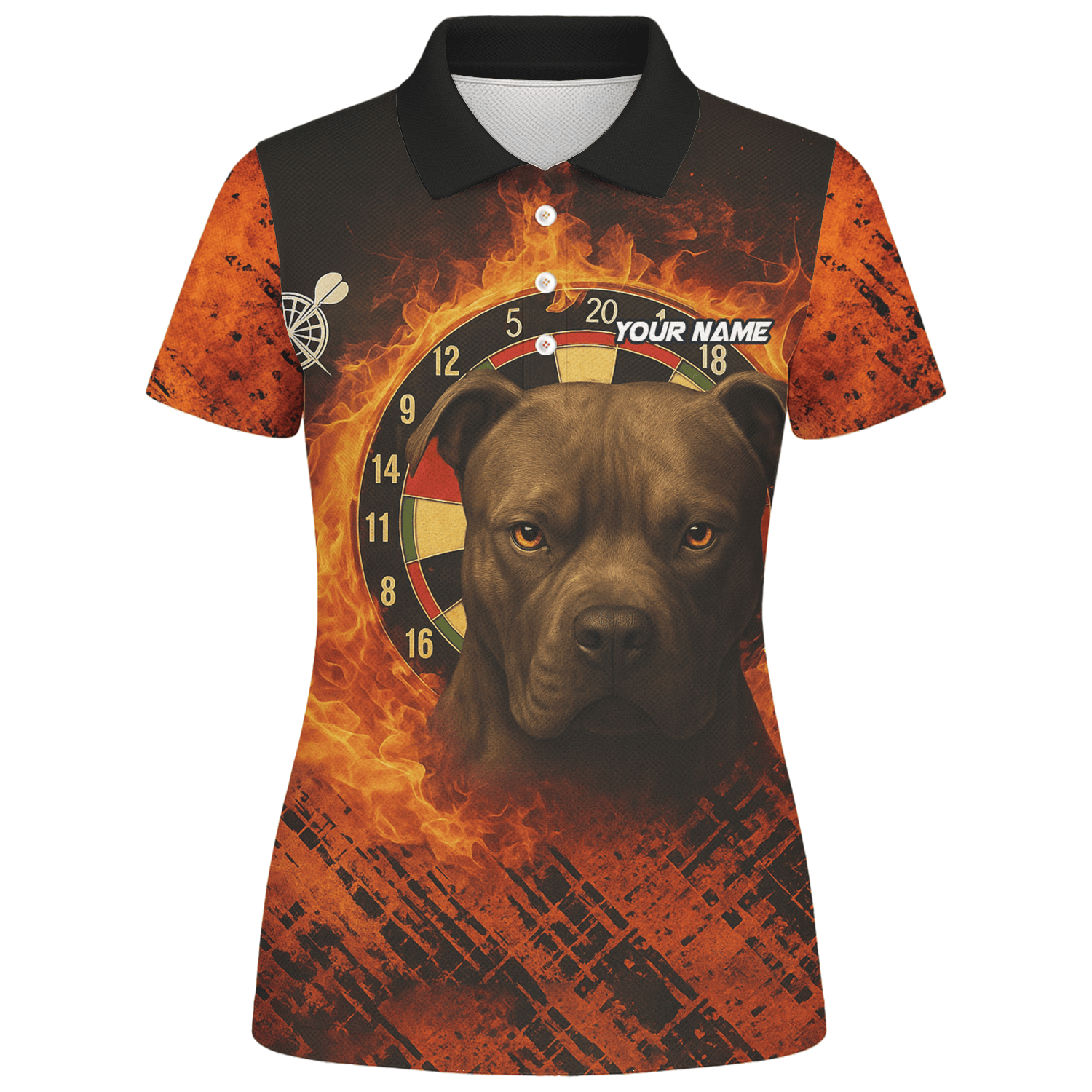 Personalized Fire Dog Dart Polo Shirt Black Orange For Women X5692 additional image 1