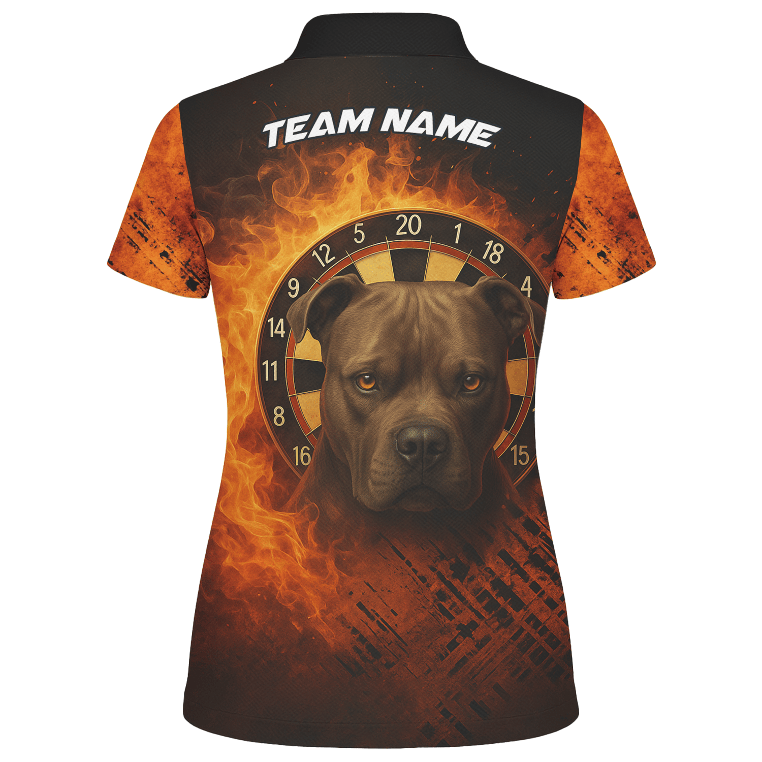 Personalized Fire Dog Dart Polo Shirt Black Orange For Women X5692 additional image 2