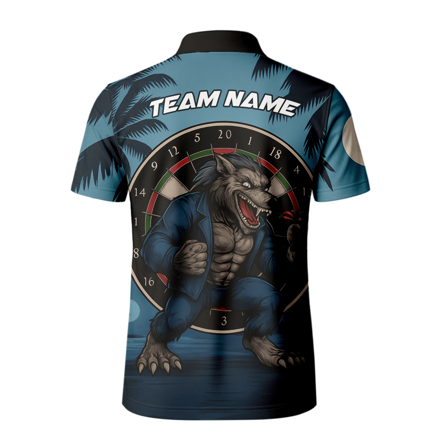 Personalized Werewolf Dart Polo Shirt Blue Tropical Night For Men O7902 additional image 3