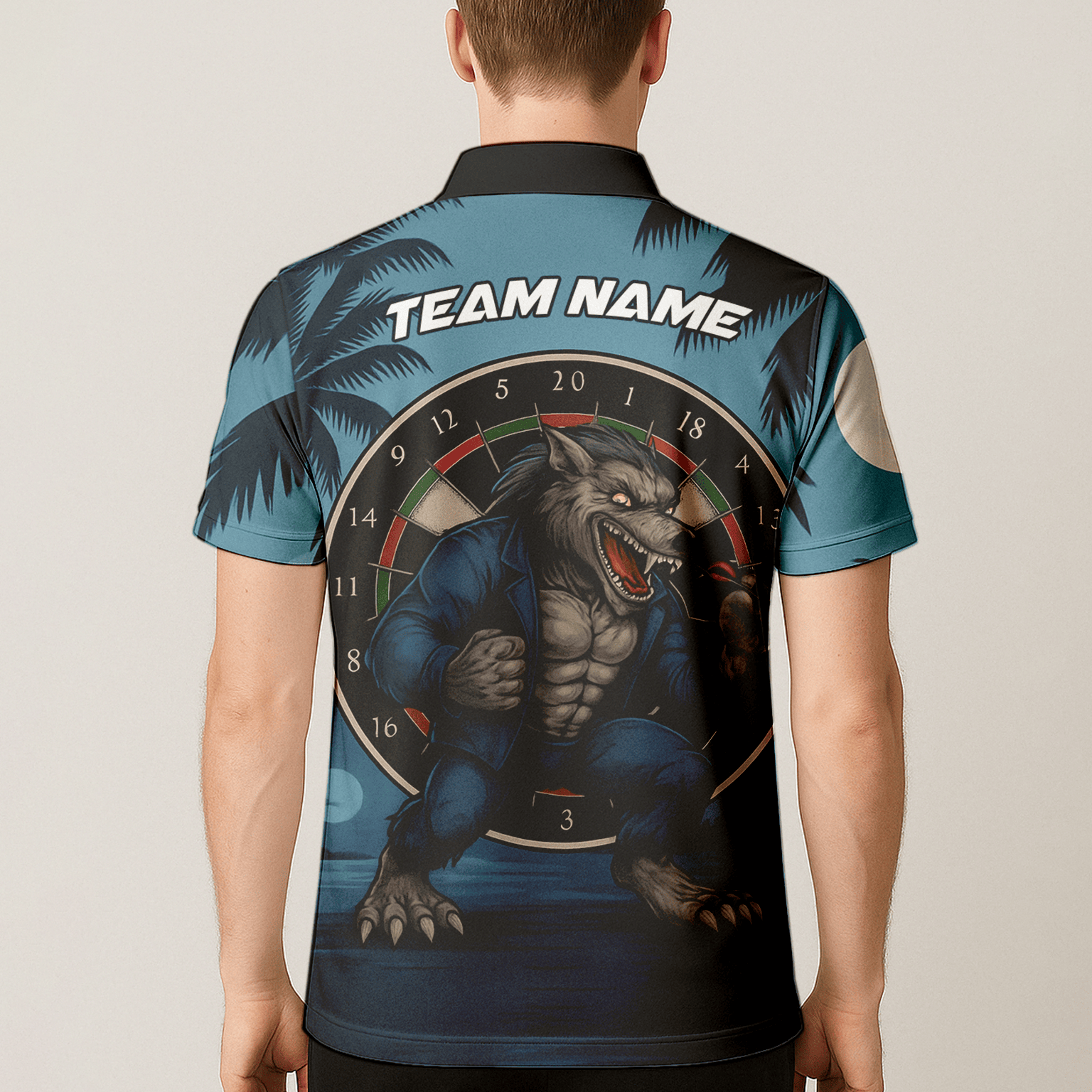 Personalized Werewolf Dart Polo Shirt Blue Tropical Night For Men O7902 additional image 5