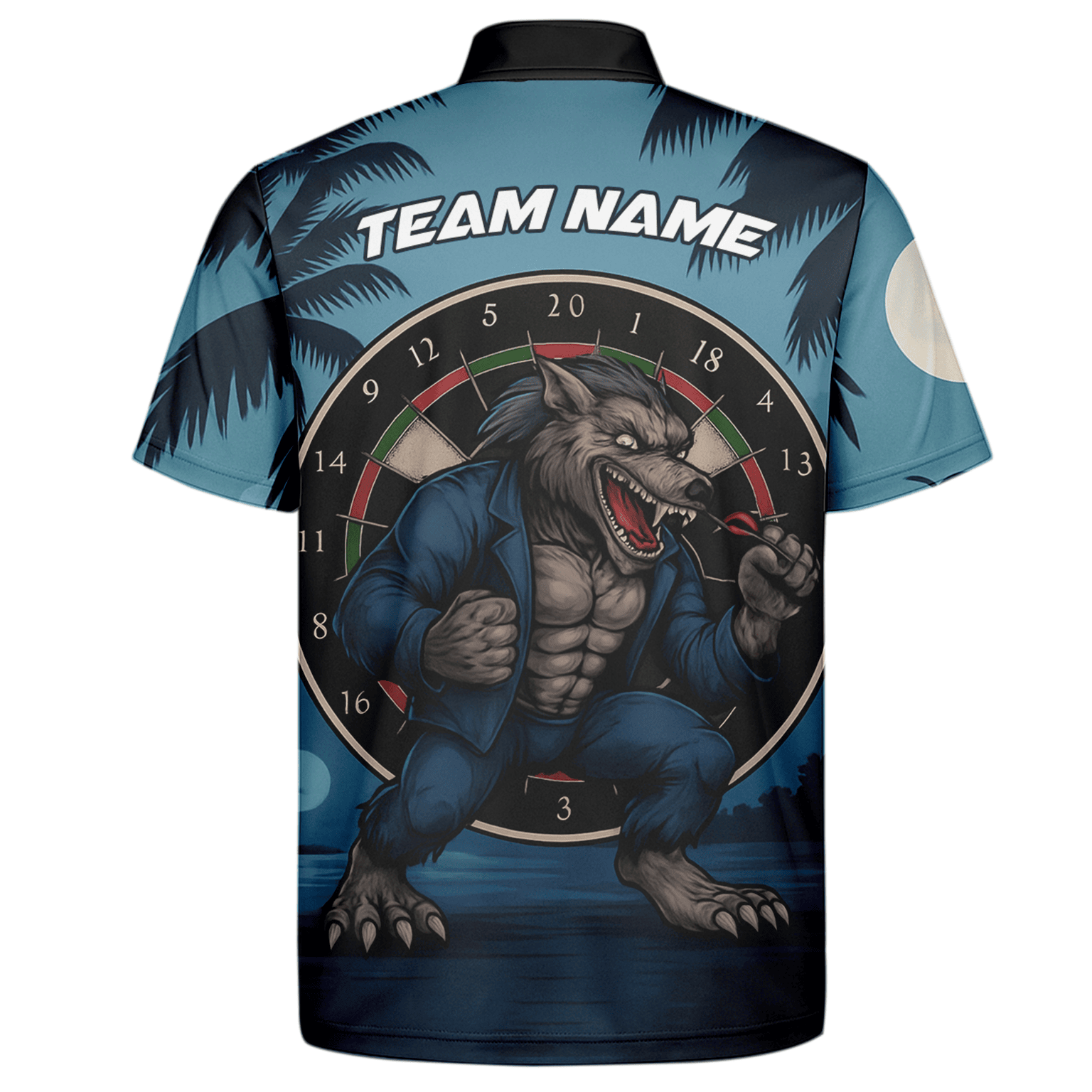 Personalized Werewolf Dart Polo Shirt Blue Tropical Night For Men O7902 additional image 7