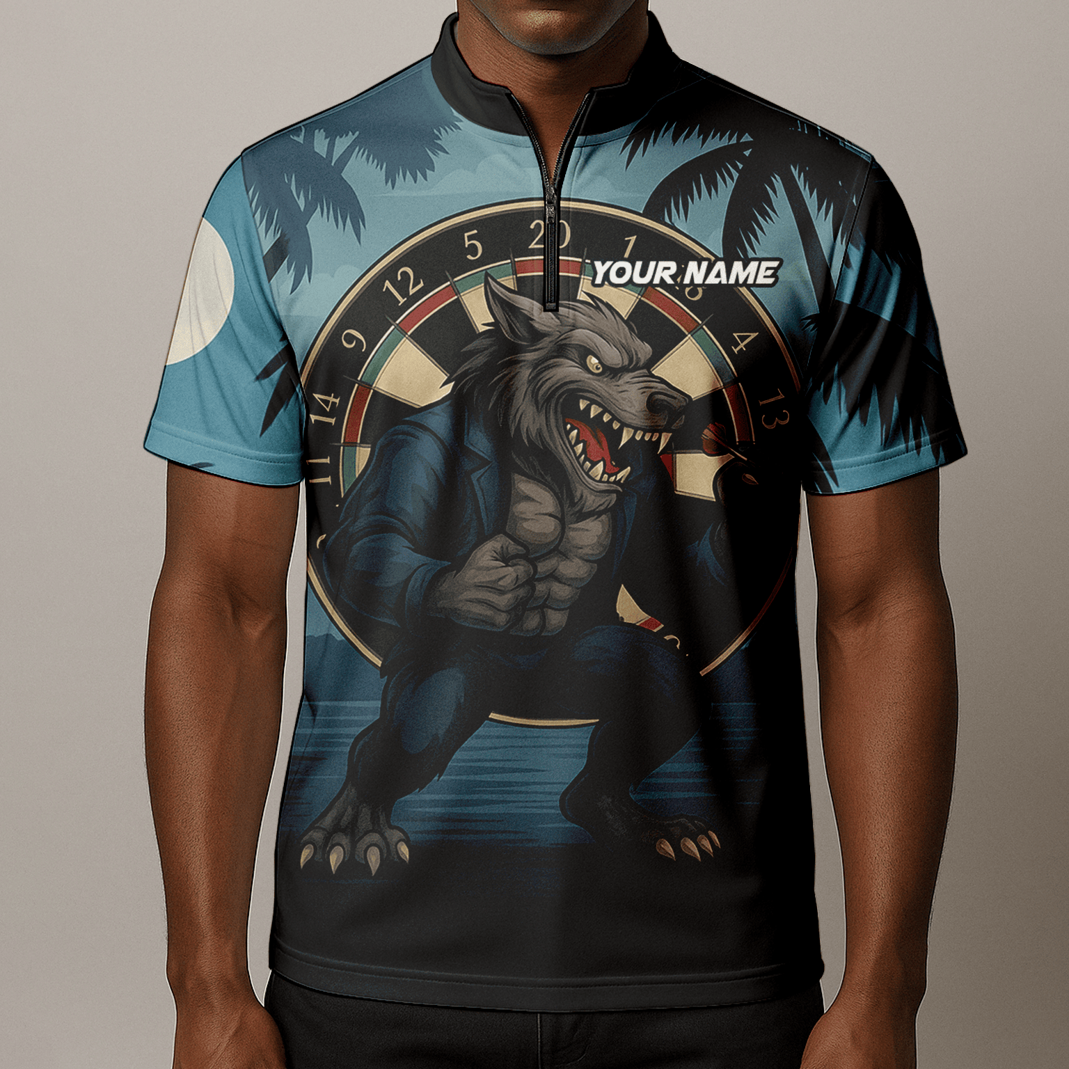 Personalized Werewolf Dart Polo Shirt Blue Tropical Night For Men O7902 additional image 8