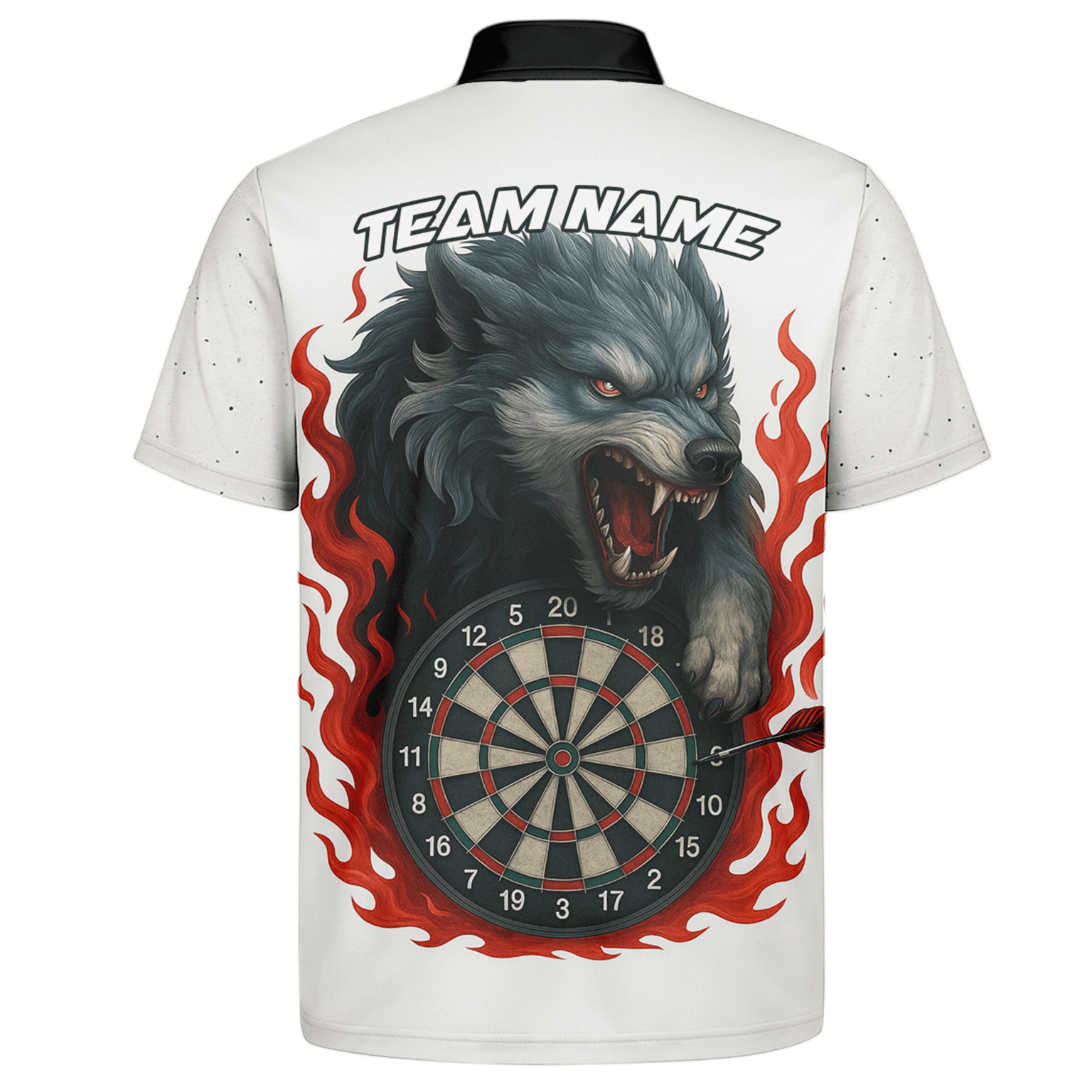 Personalized Roaring Wolf Fire Flame Dart Polo Shirt White for Men Z8408 additional image 7