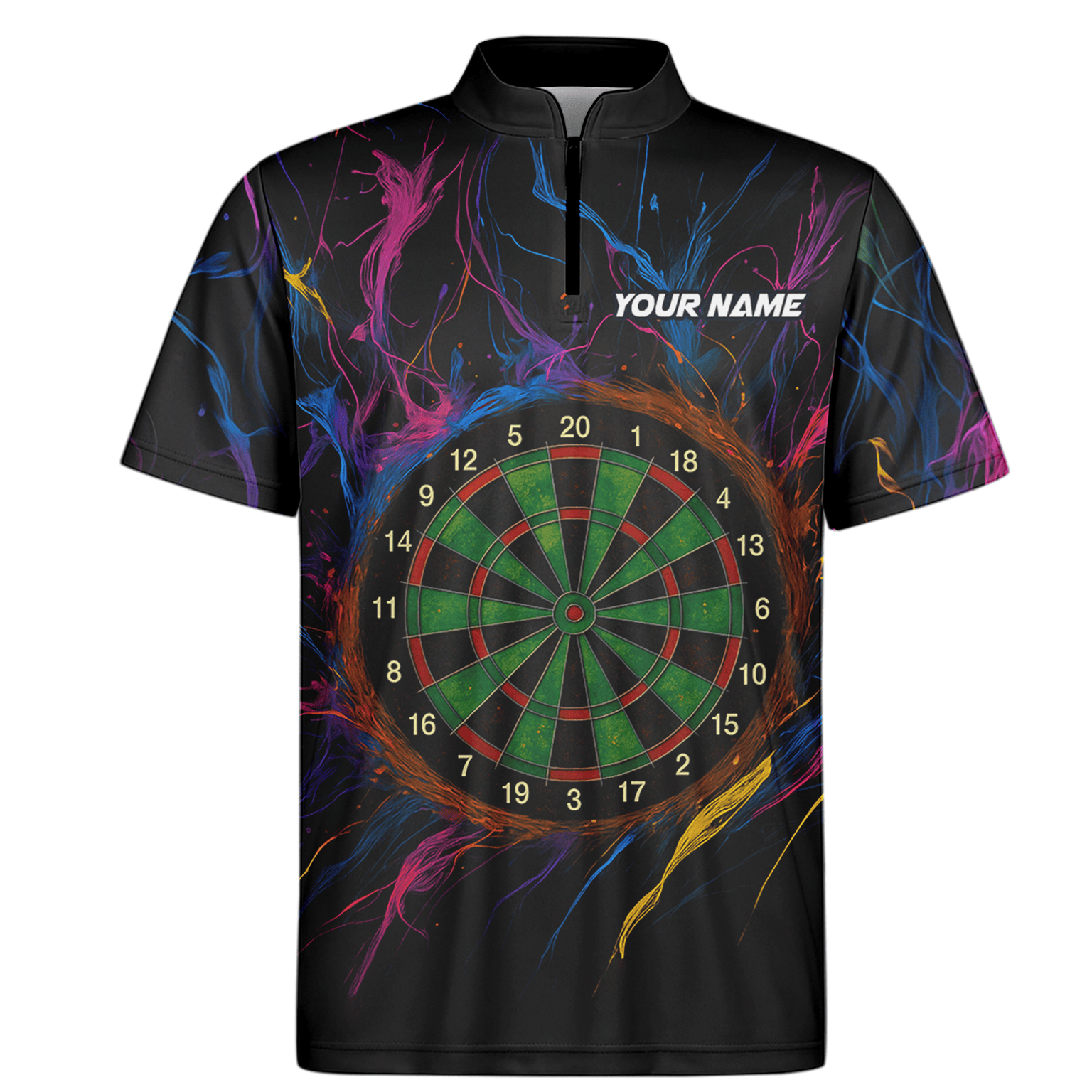 Personalized Black Rainbow Paint Splash Dart Polo Shirt For Men E9663 additional image 6