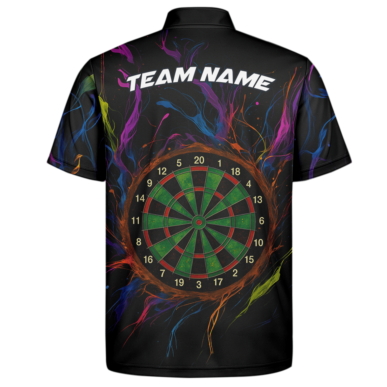 Personalized Black Rainbow Paint Splash Dart Polo Shirt For Men E9663 additional image 7