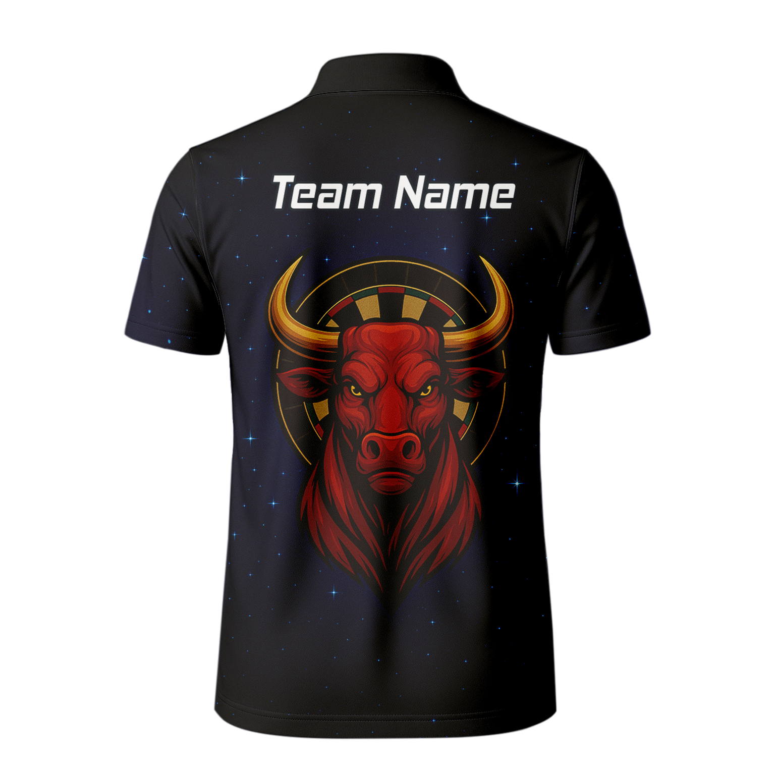 Personalised Taurus Bull Darts Polo Shirt Black Red Gold For Men M5020 additional image 3
