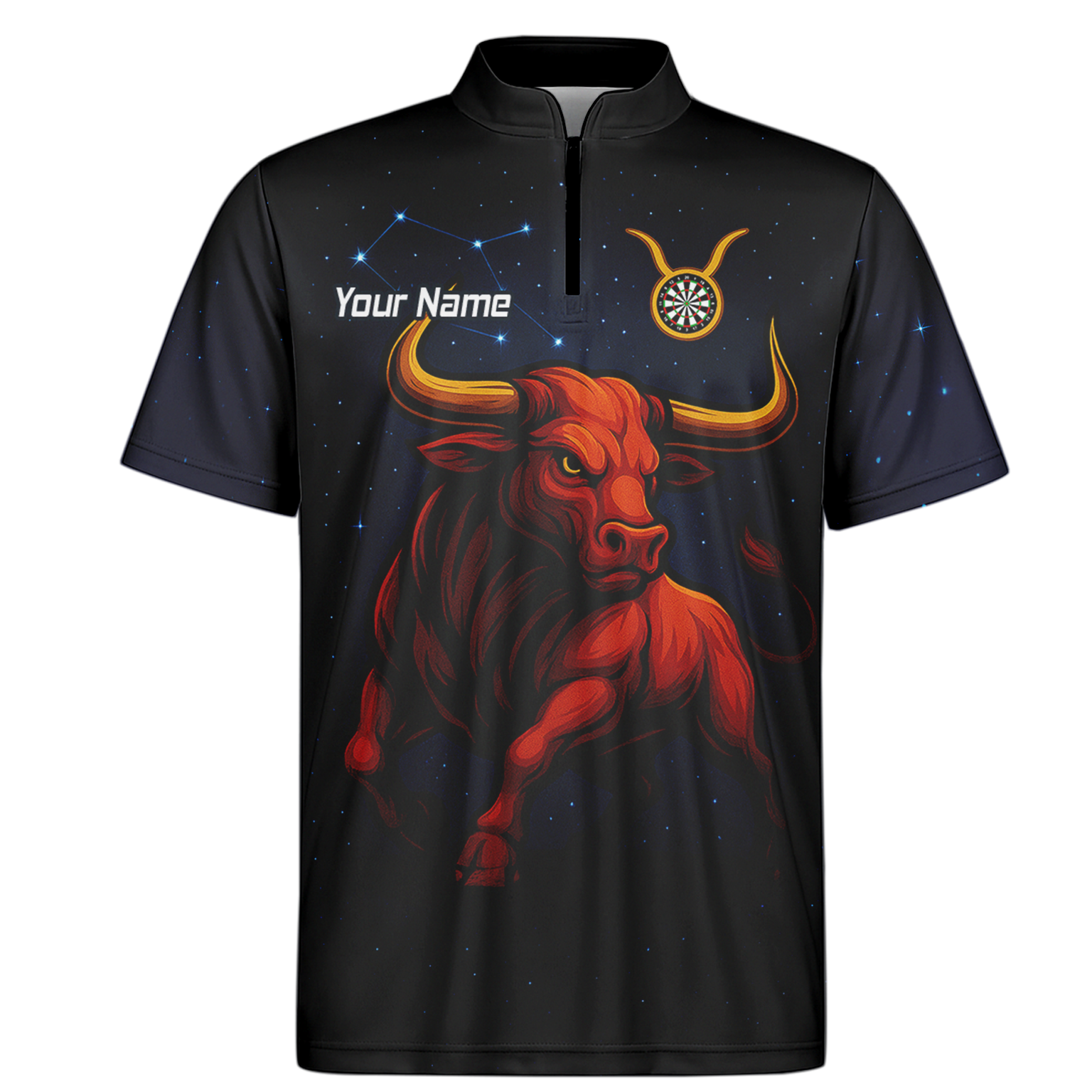 Personalised Taurus Bull Darts Polo Shirt Black Red Gold For Men M5020 additional image 6