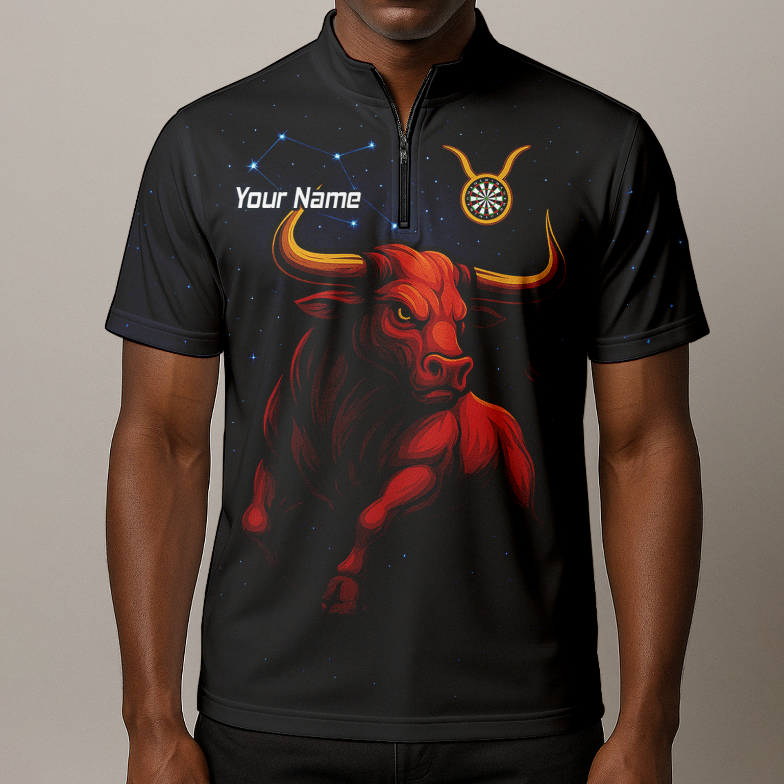 Personalised Taurus Bull Darts Polo Shirt Black Red Gold For Men M5020 additional image 8
