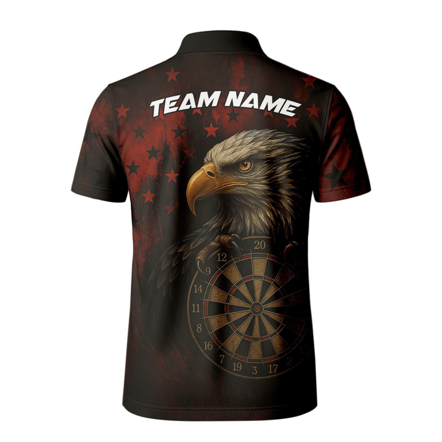 Personalized Eagle Stars Darts Polo Shirt Red Black for Men E4591 additional image 3