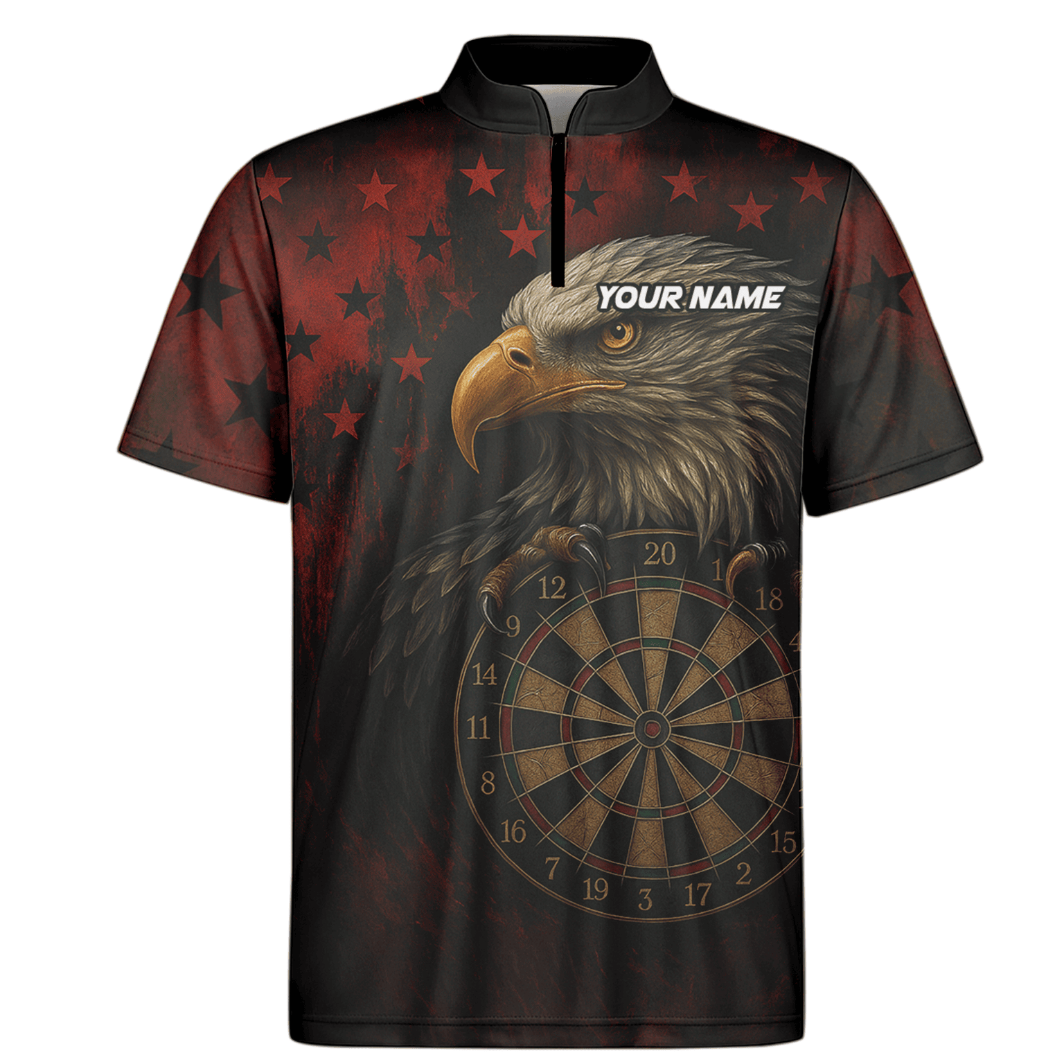 Personalized Eagle Stars Darts Polo Shirt Red Black for Men E4591 additional image 6
