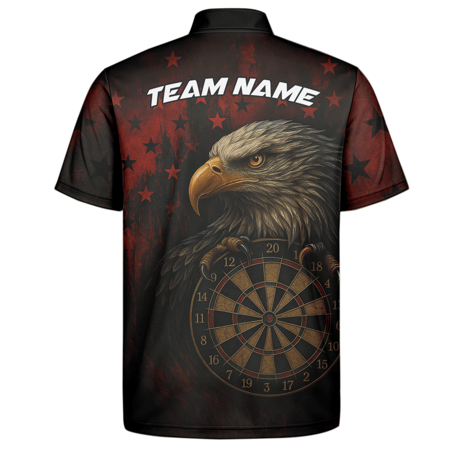 Personalized Eagle Stars Darts Polo Shirt Red Black for Men E4591 additional image 7
