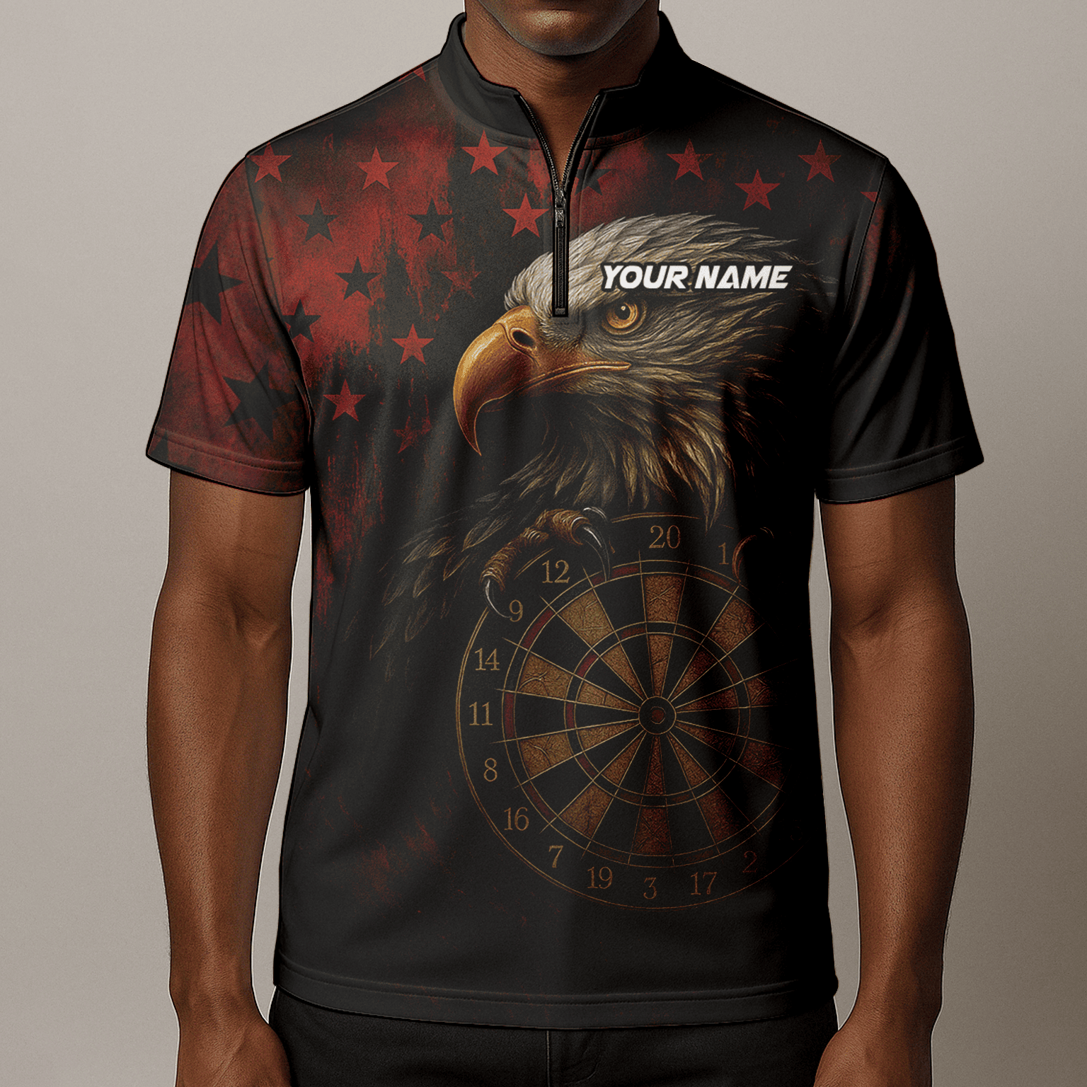 Personalized Eagle Stars Darts Polo Shirt Red Black for Men E4591 additional image 8