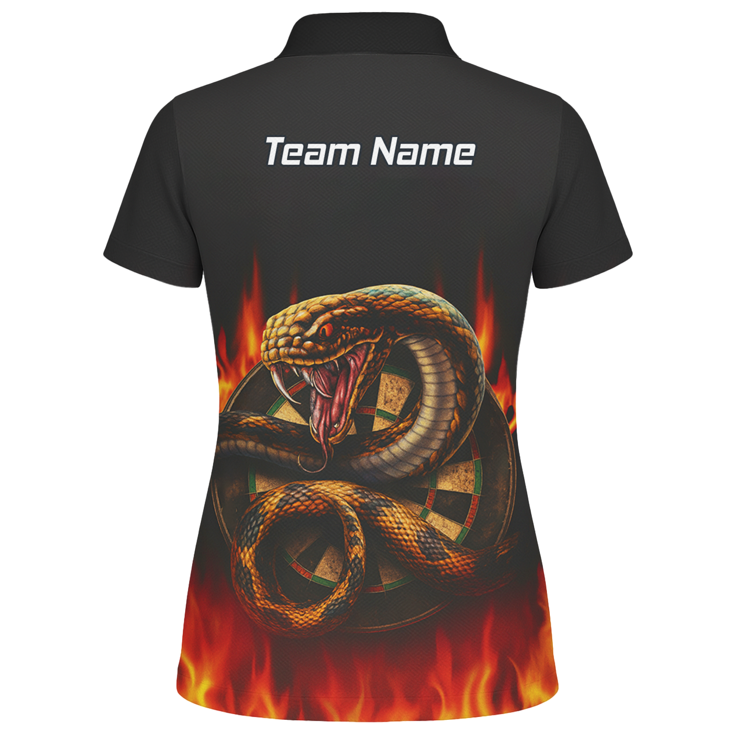 Personalised Cobra Snake Fire Darts Polo Shirt Black Red For Men G4939 additional image 2