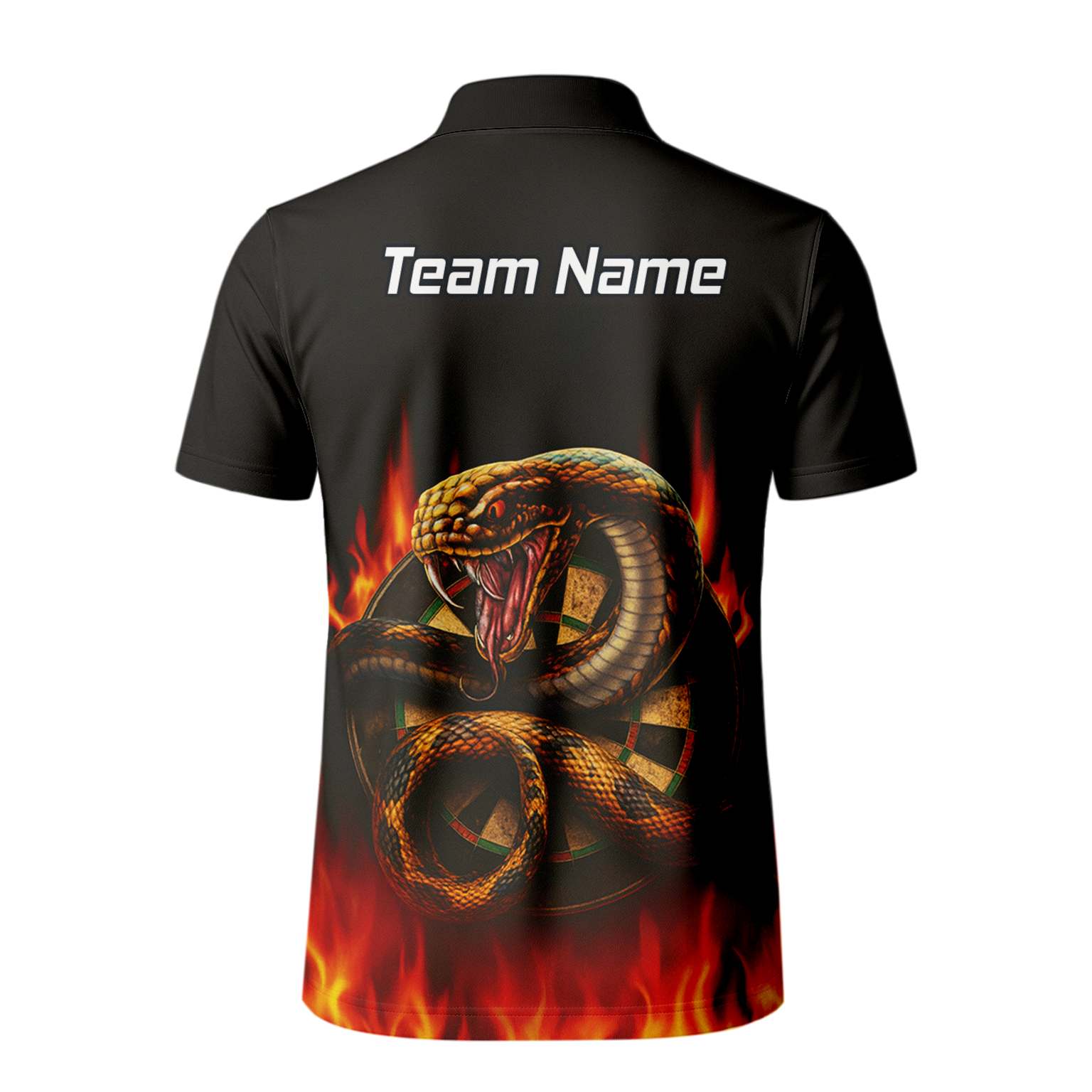 Personalised Cobra Snake Fire Darts Polo Shirt Black Red For Men G4939 additional image 3